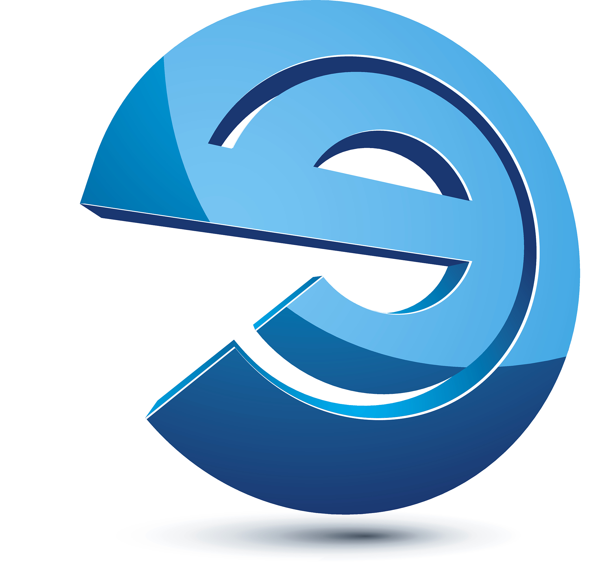 3d unusual e symbol, abstract vector geometric symbol. innovatio