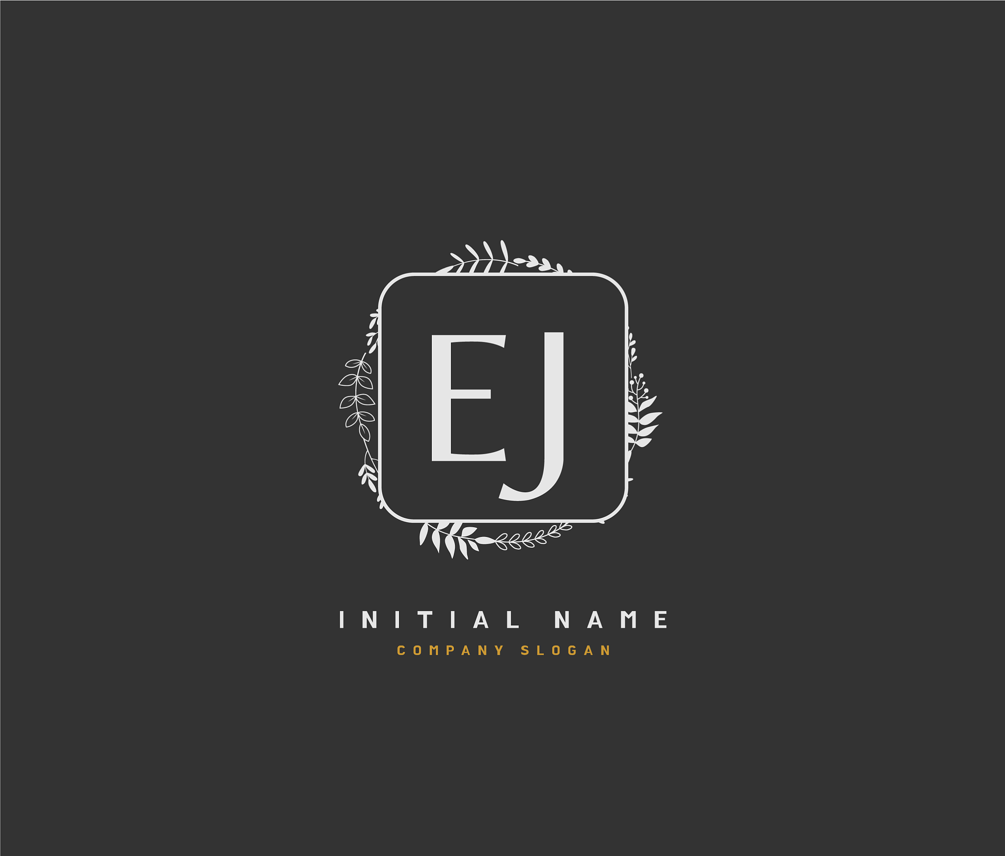 e j ej beauty initial logo handwriting logo of
