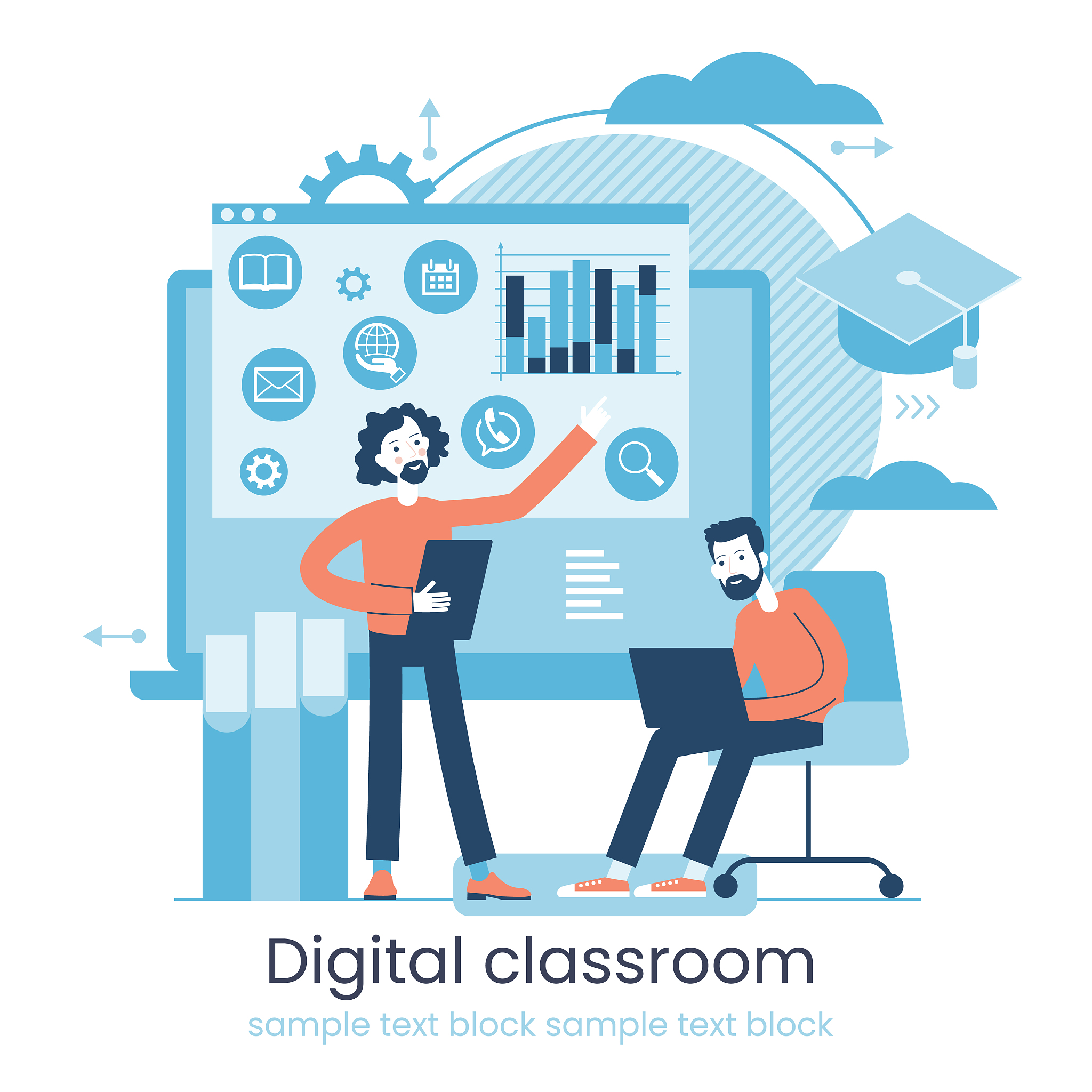 online learning concept. internet classes. online learning metap