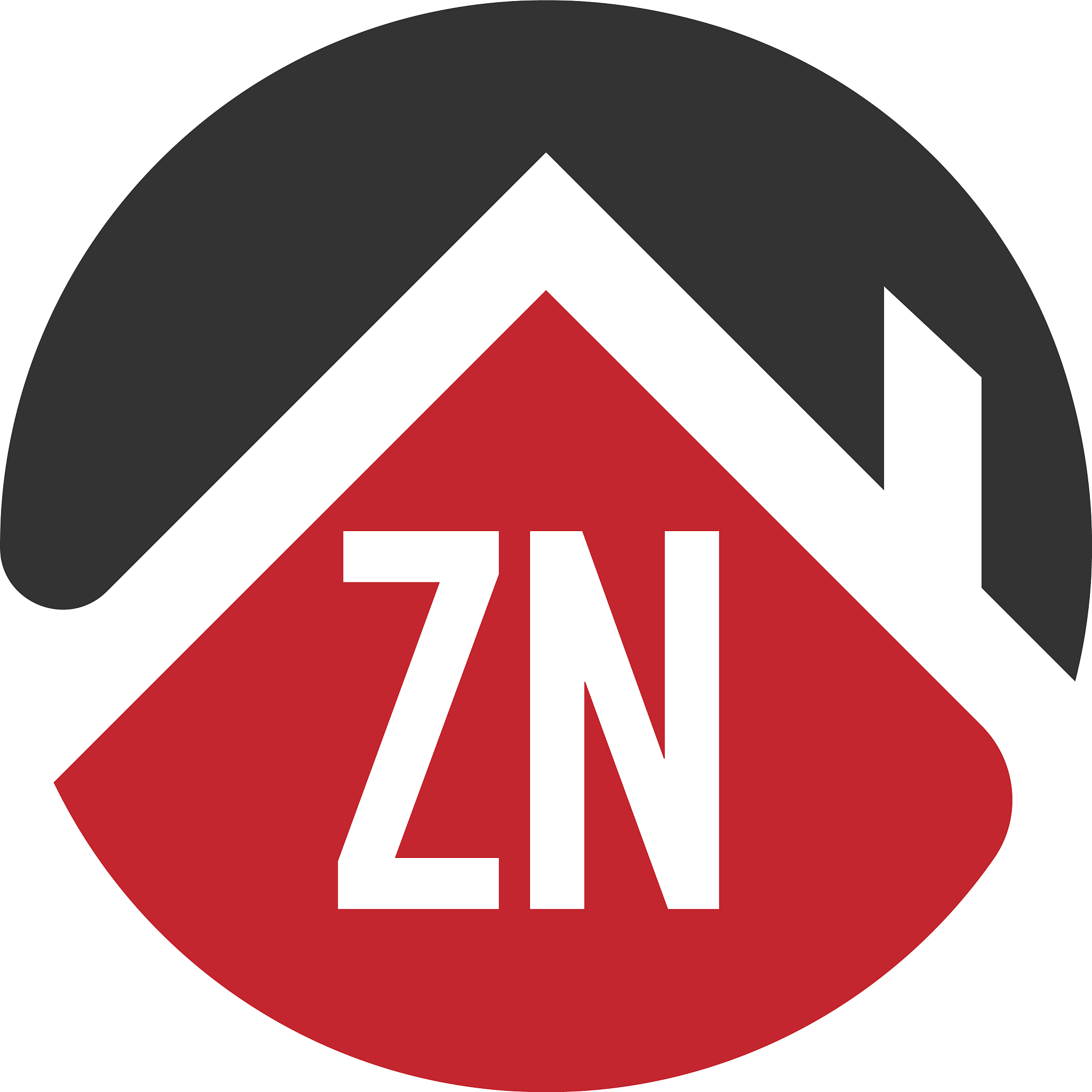 initial letter zn building logo design template