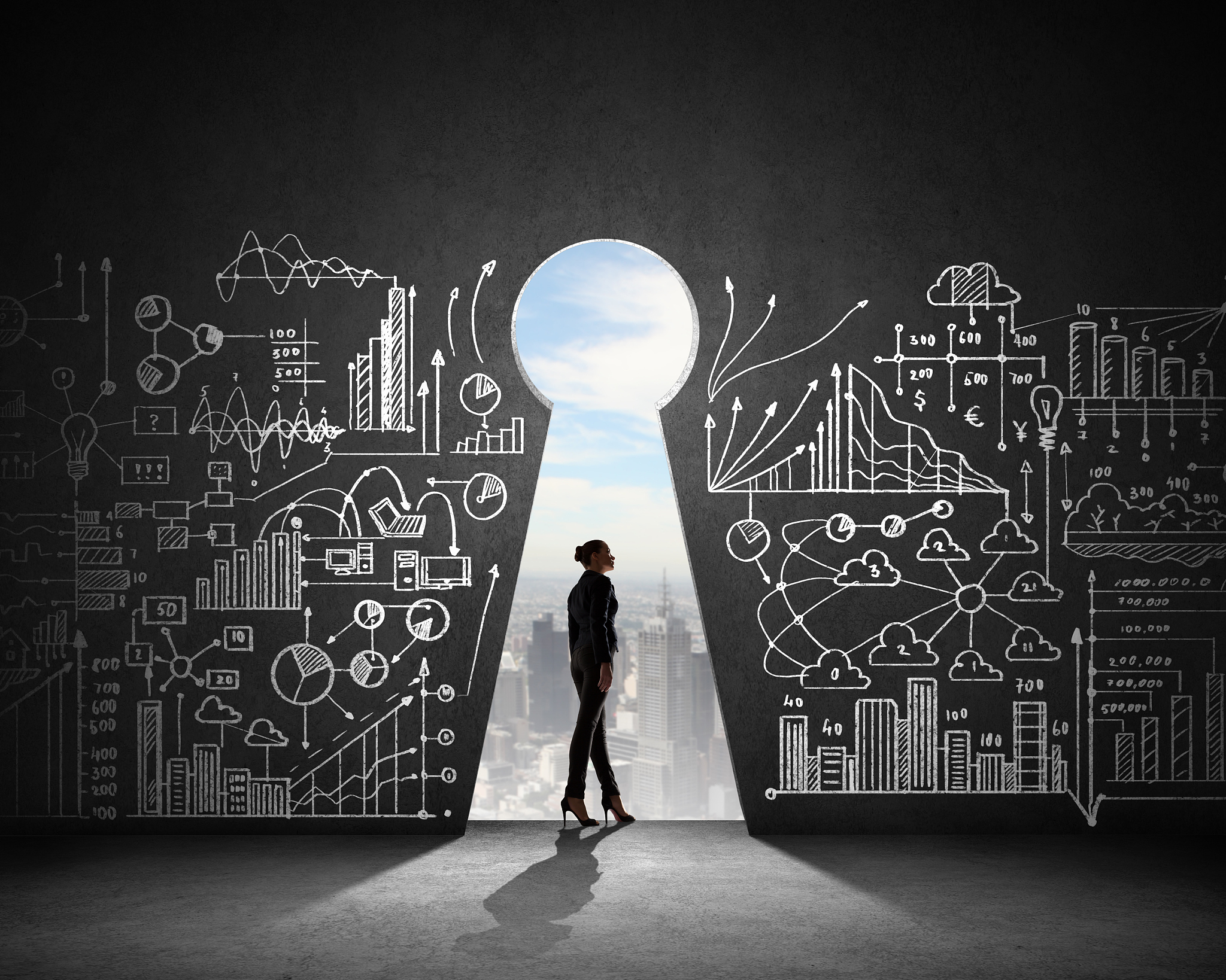businesswoman and business plan