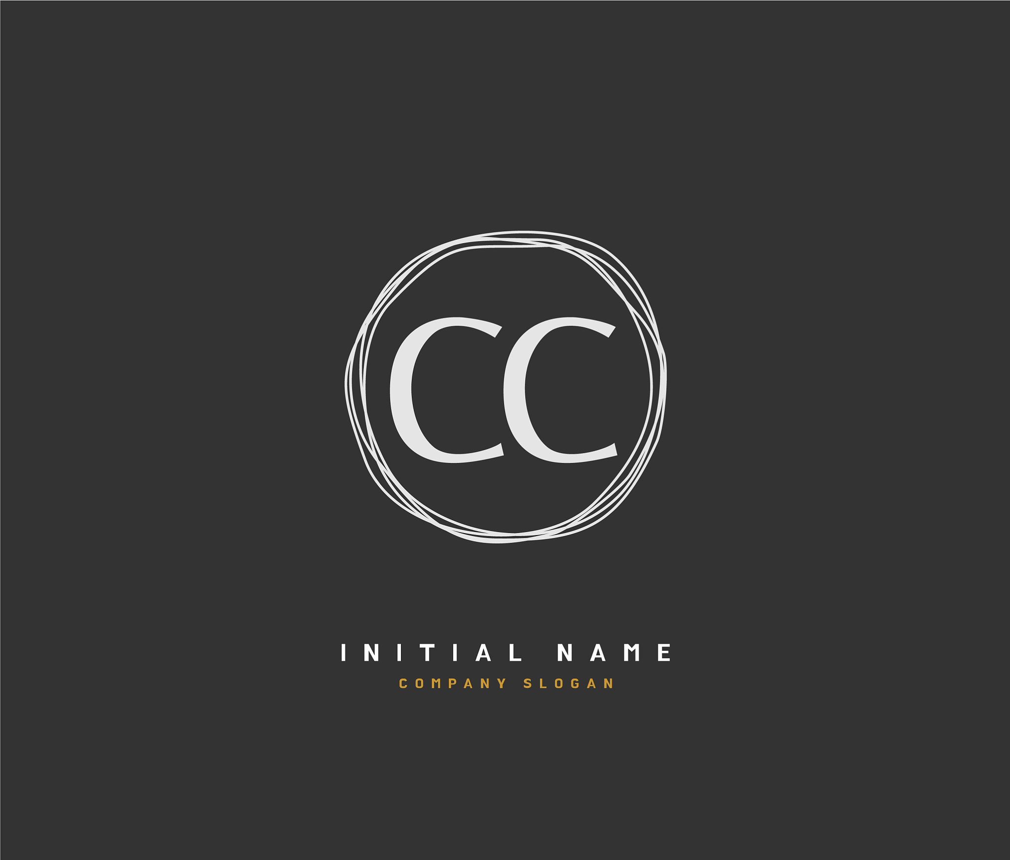 c c cc beauty initial logo handwriting logo of