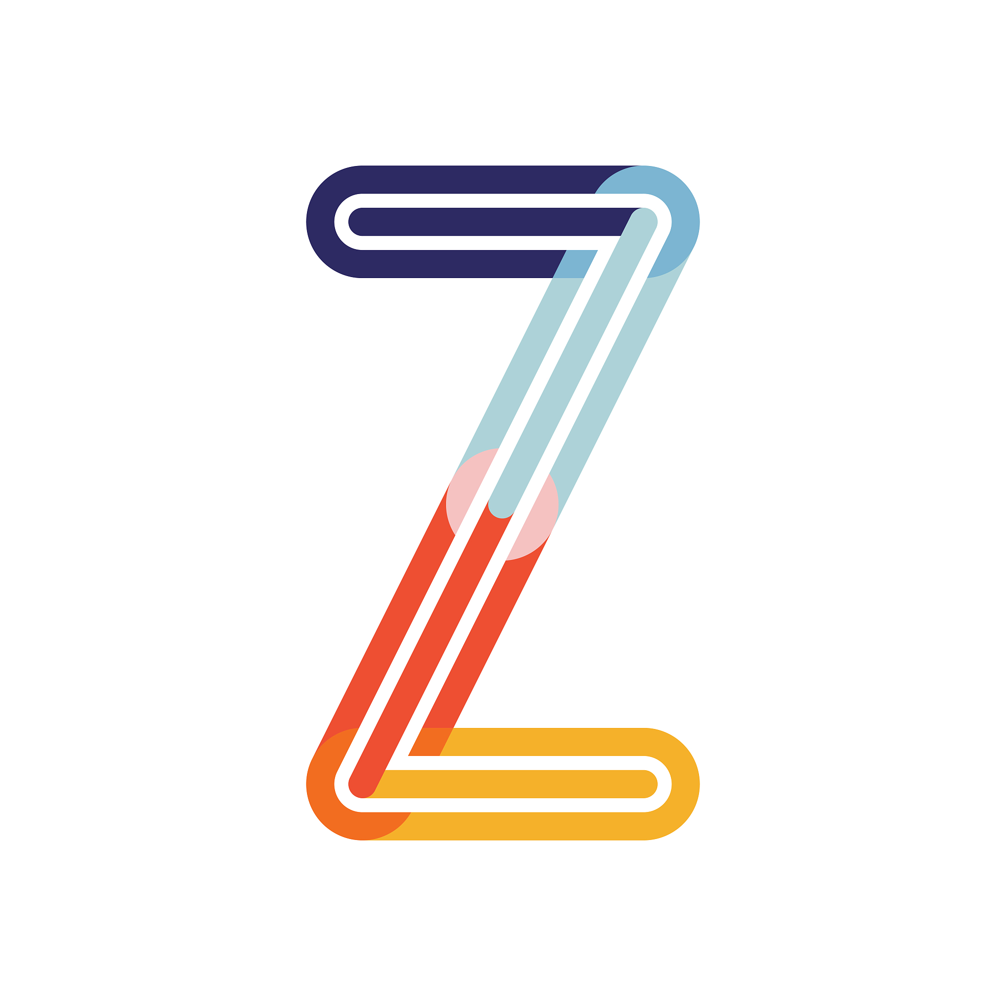 letter z colorful poly overlay icon design