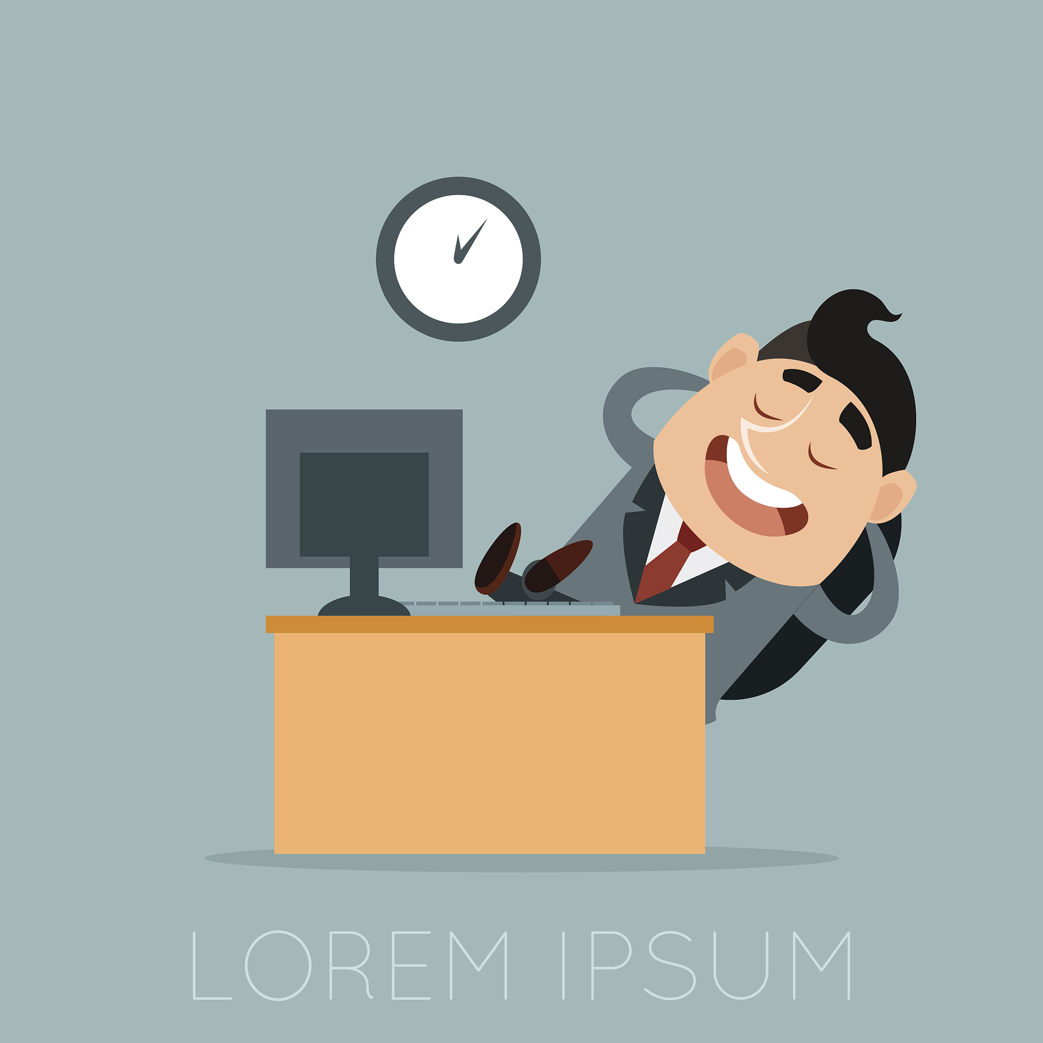 business concept of a lazy worker at his work