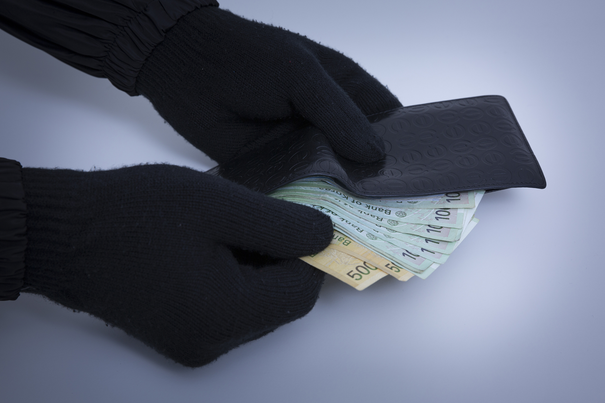 criminal concept photo, male thief in black mask 057