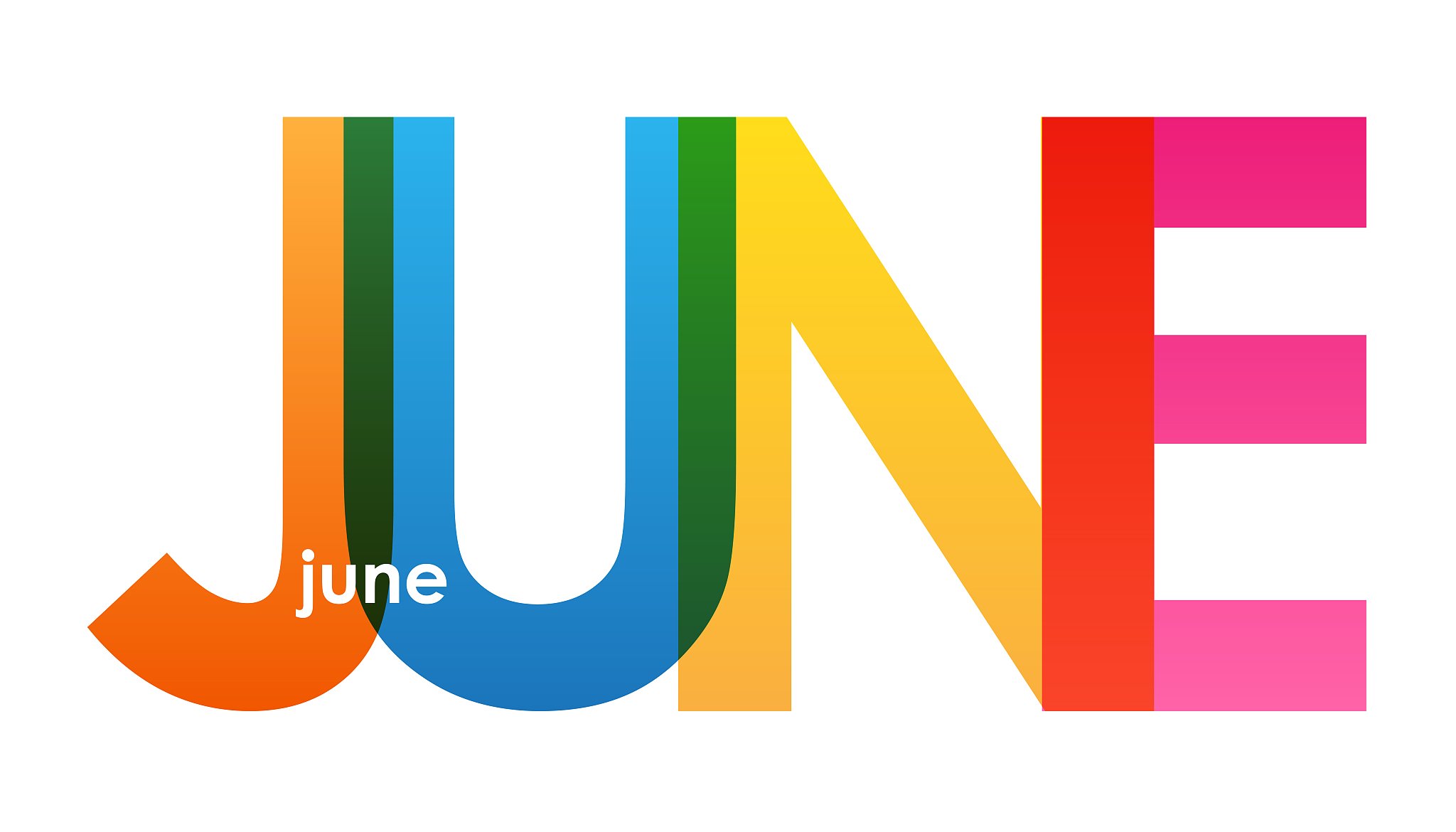 june colorful typography banner