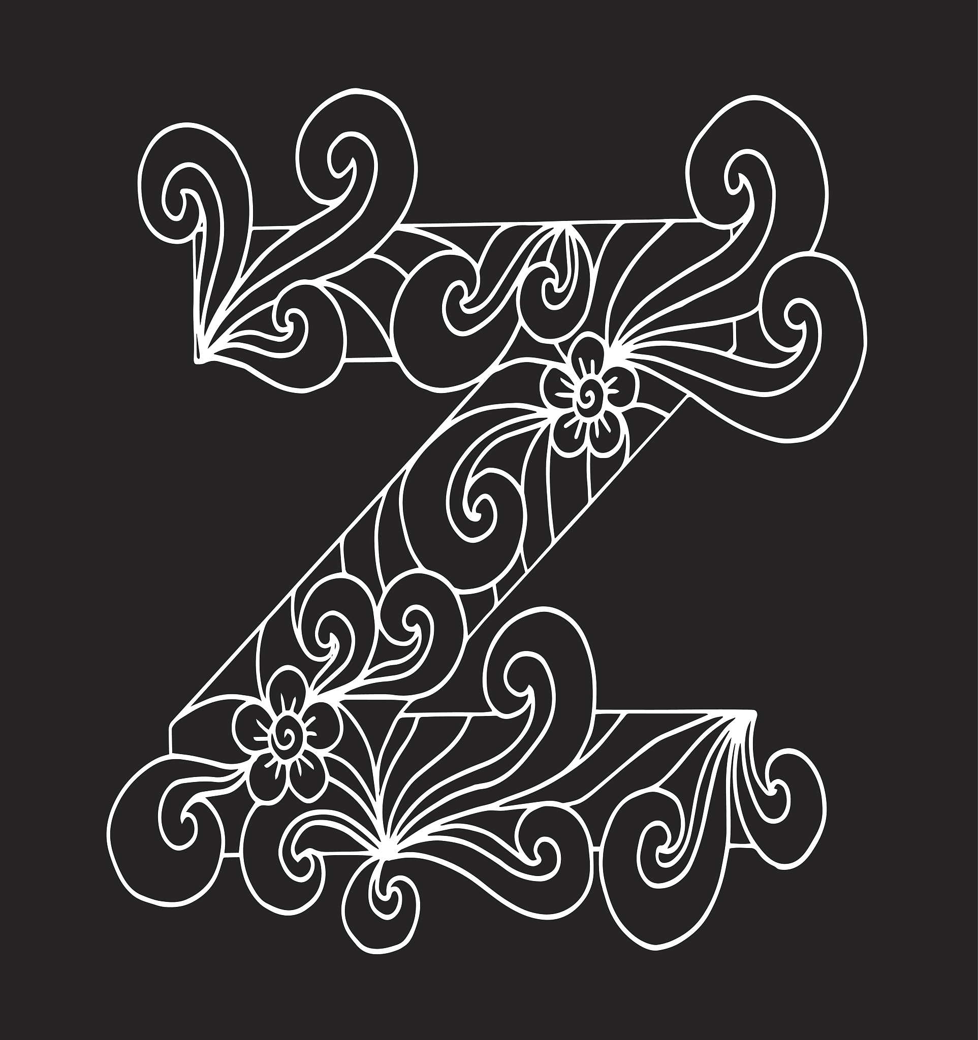绘画插图,纺织品,计算机,一个物体,矢量,华丽的,英文字母<strong>z</strong>,数字