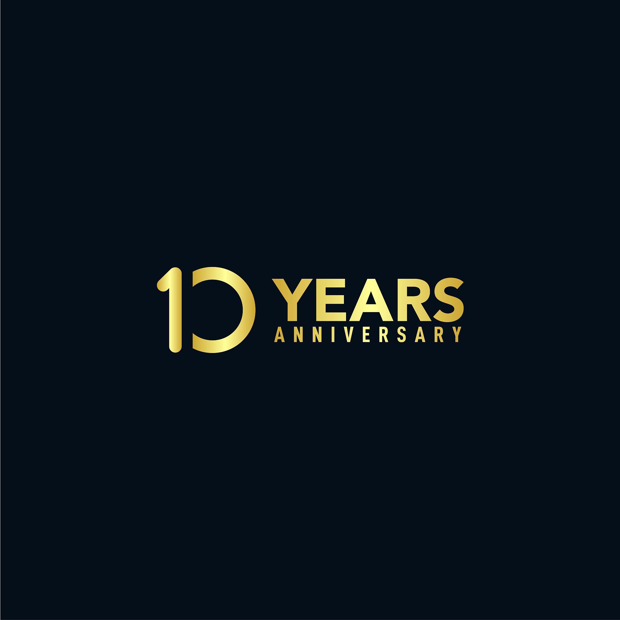 10 years anniversary gold elegant design