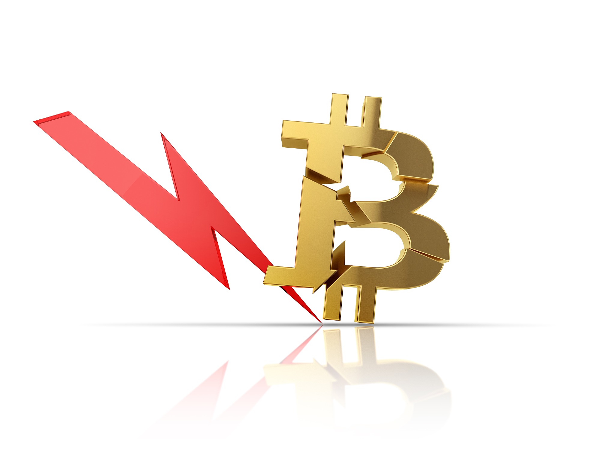 bitcoin crash, conceptual illustration