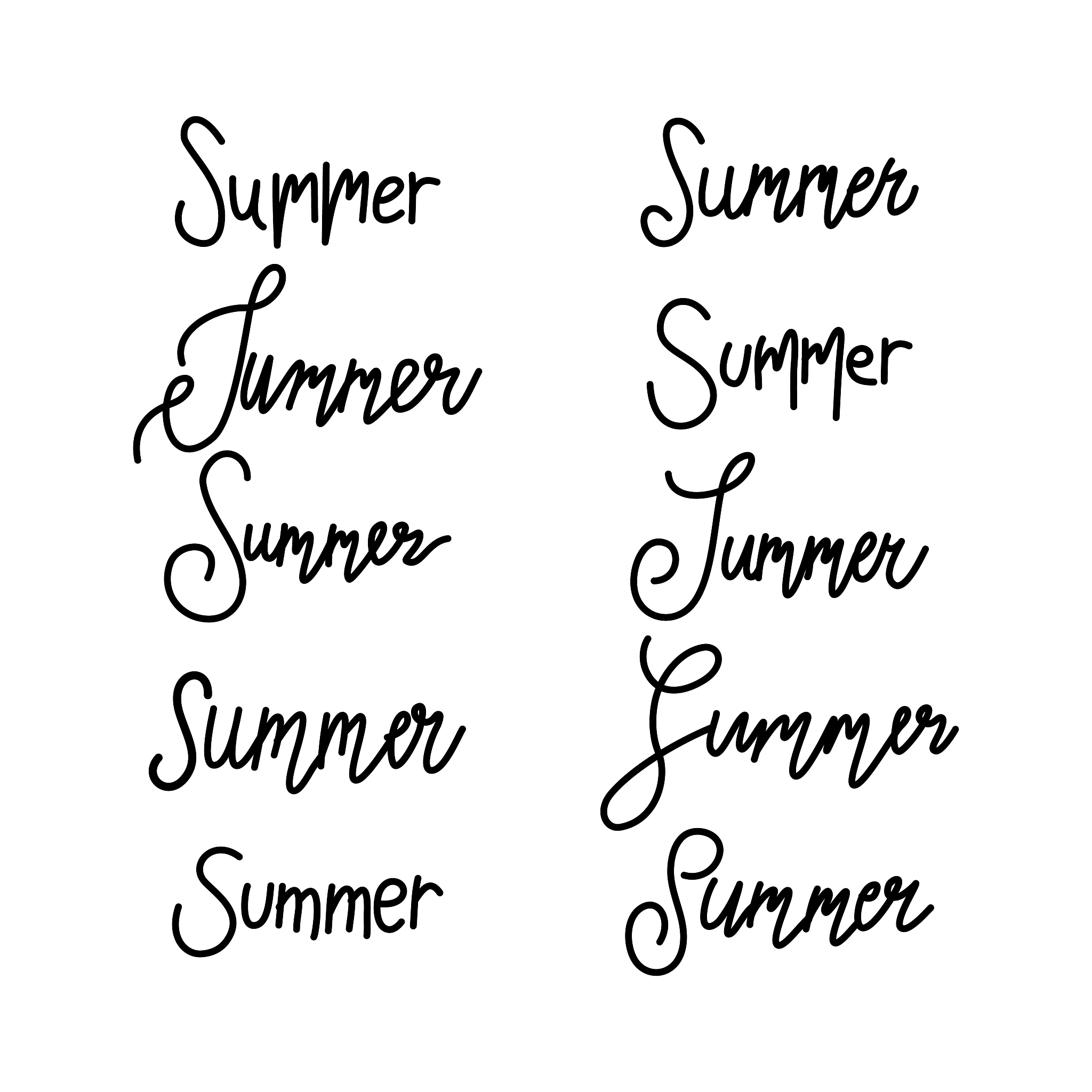 hello summer script text design template vector
