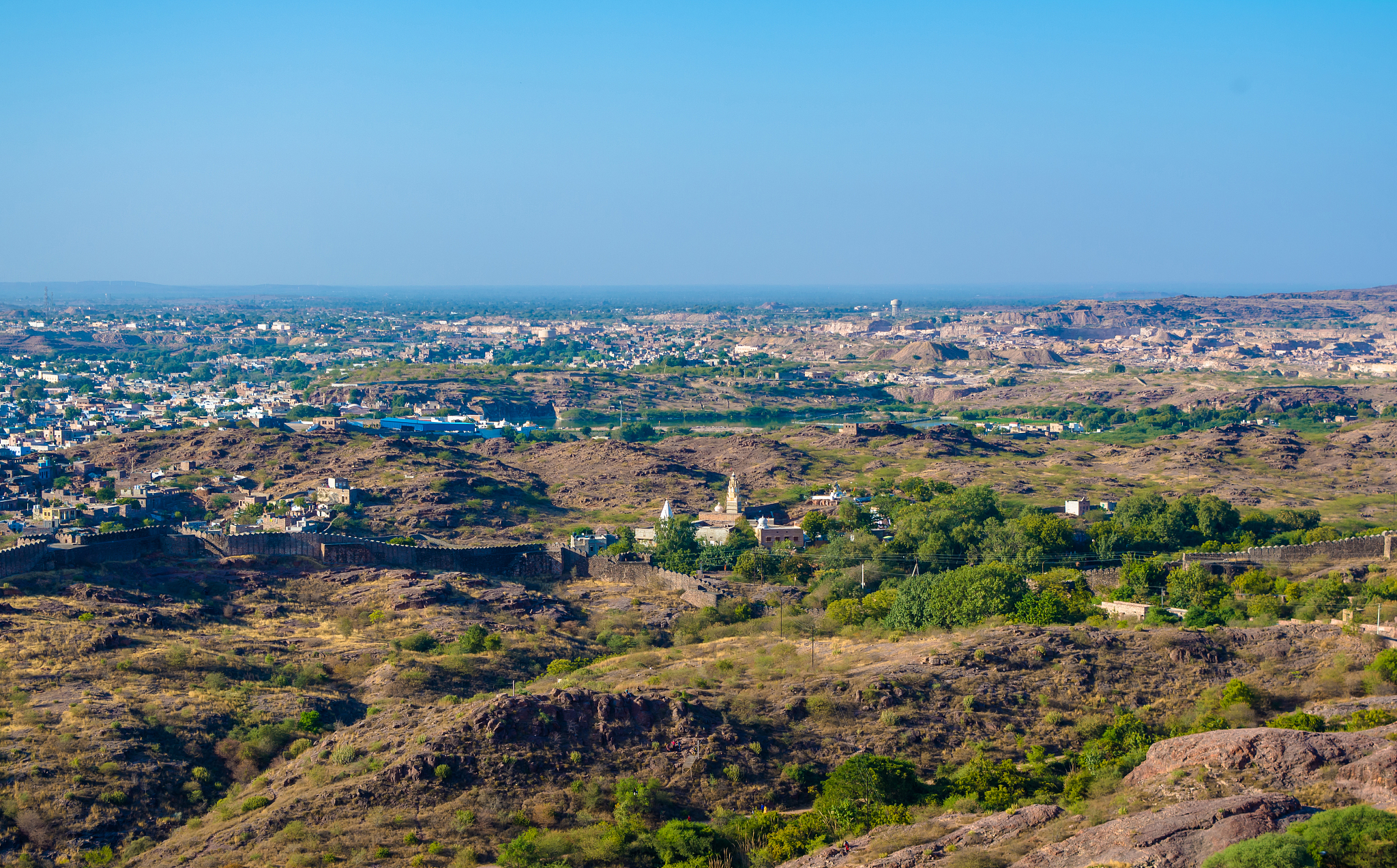 jodhpur city aerial view from top of mehrangarh or mehran fort