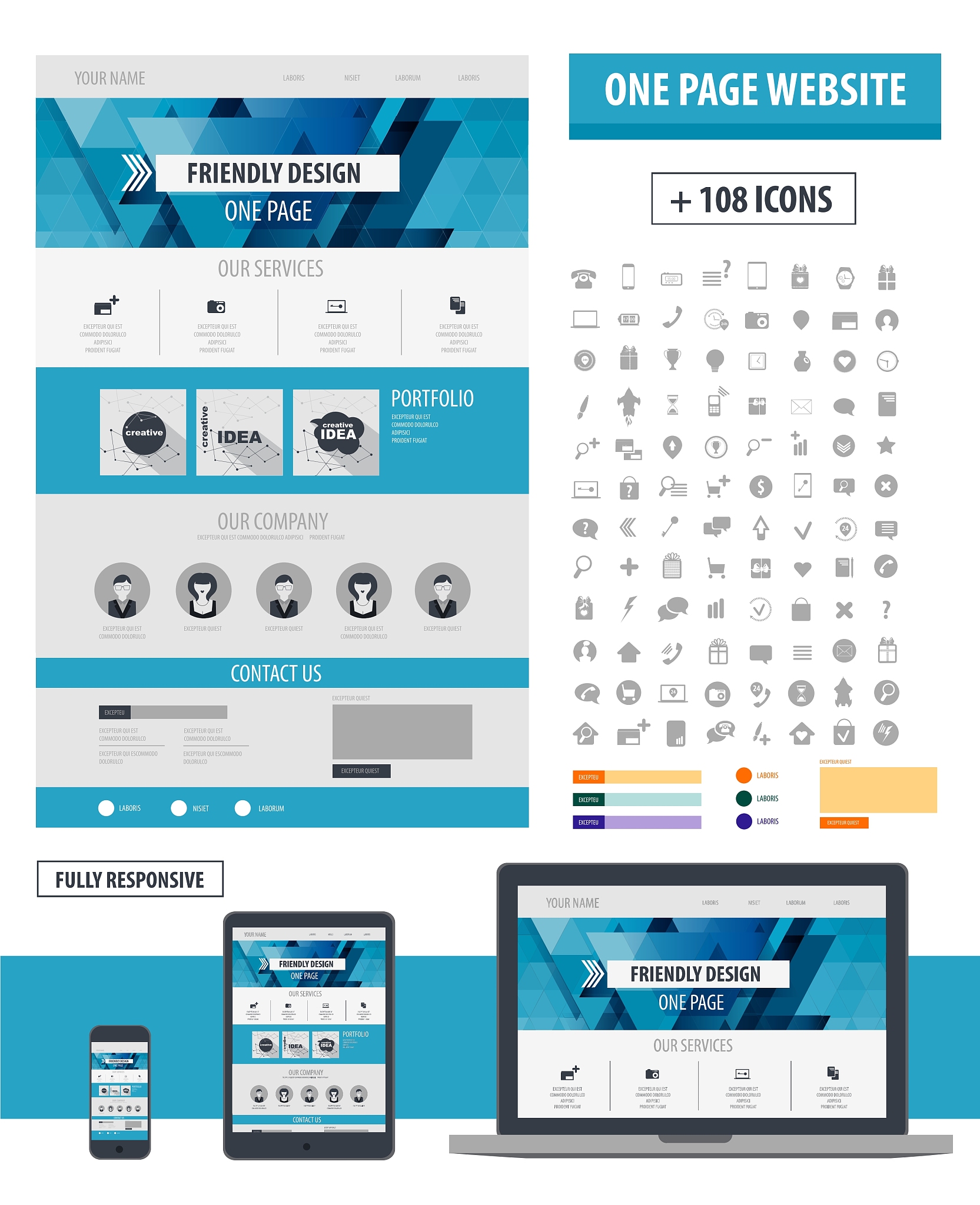 one page website template