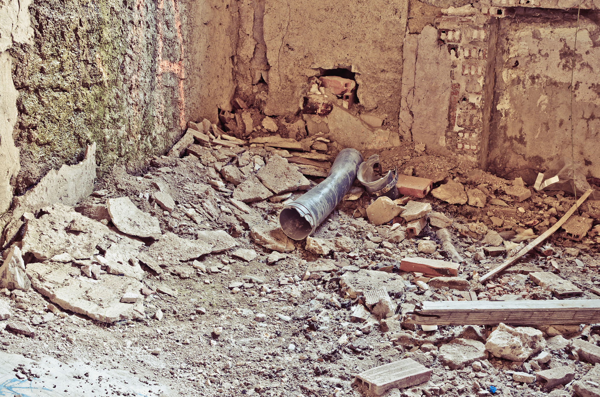 deserted and destroyed room