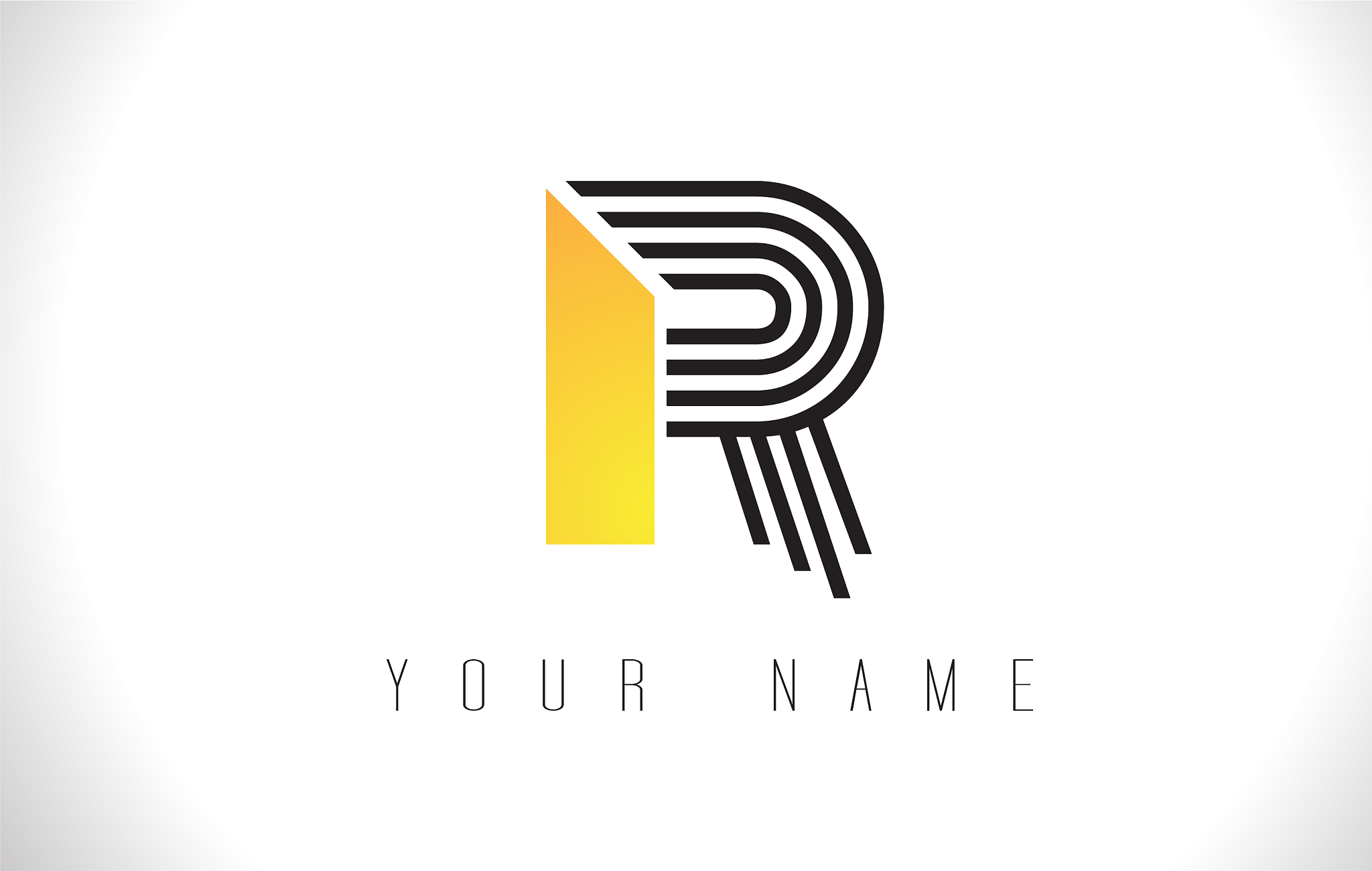 r black lines letter logo creative line letters