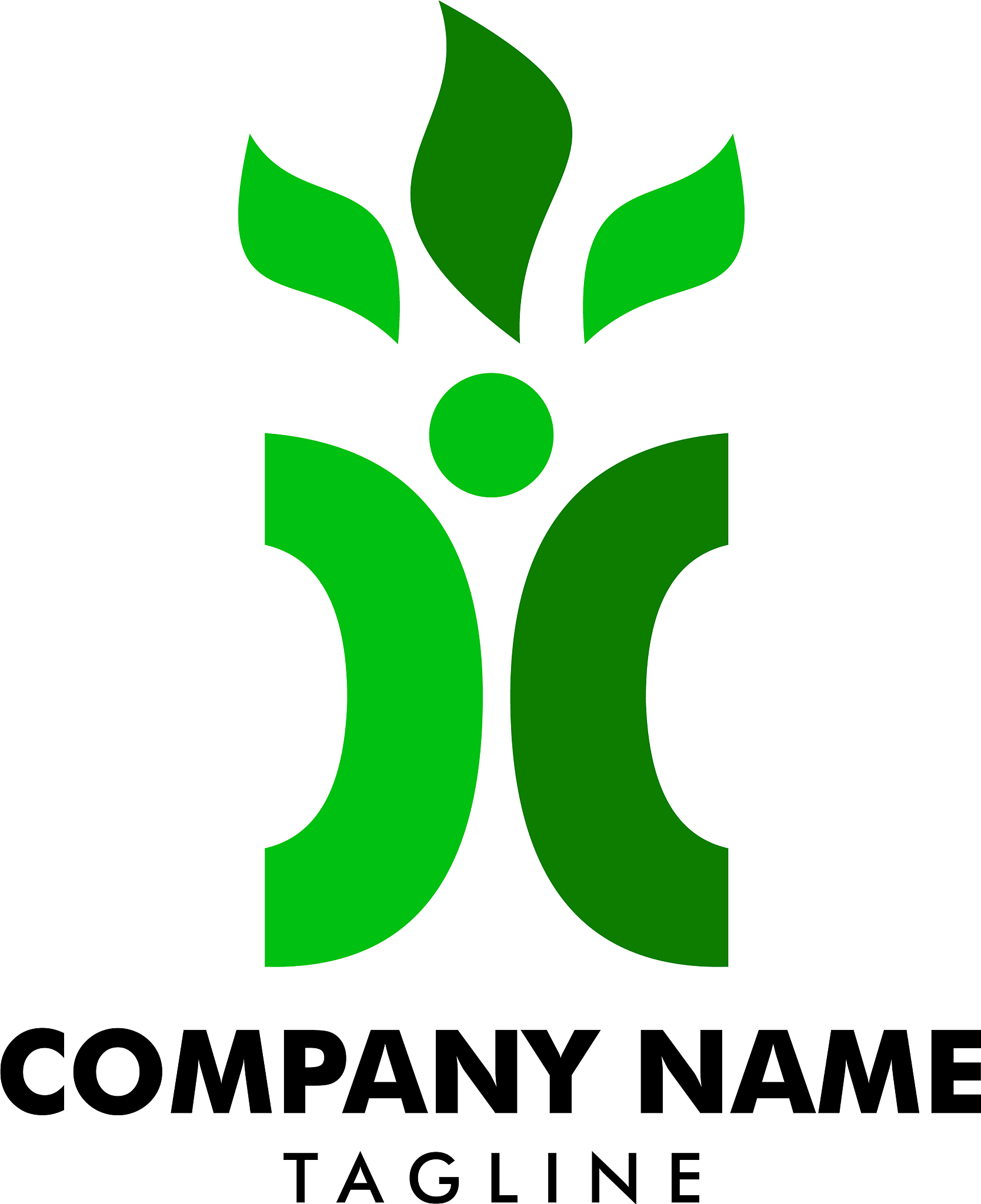 human leaf logo template