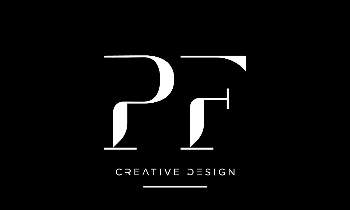 pf或fp字母抽象标志图标矢量模板