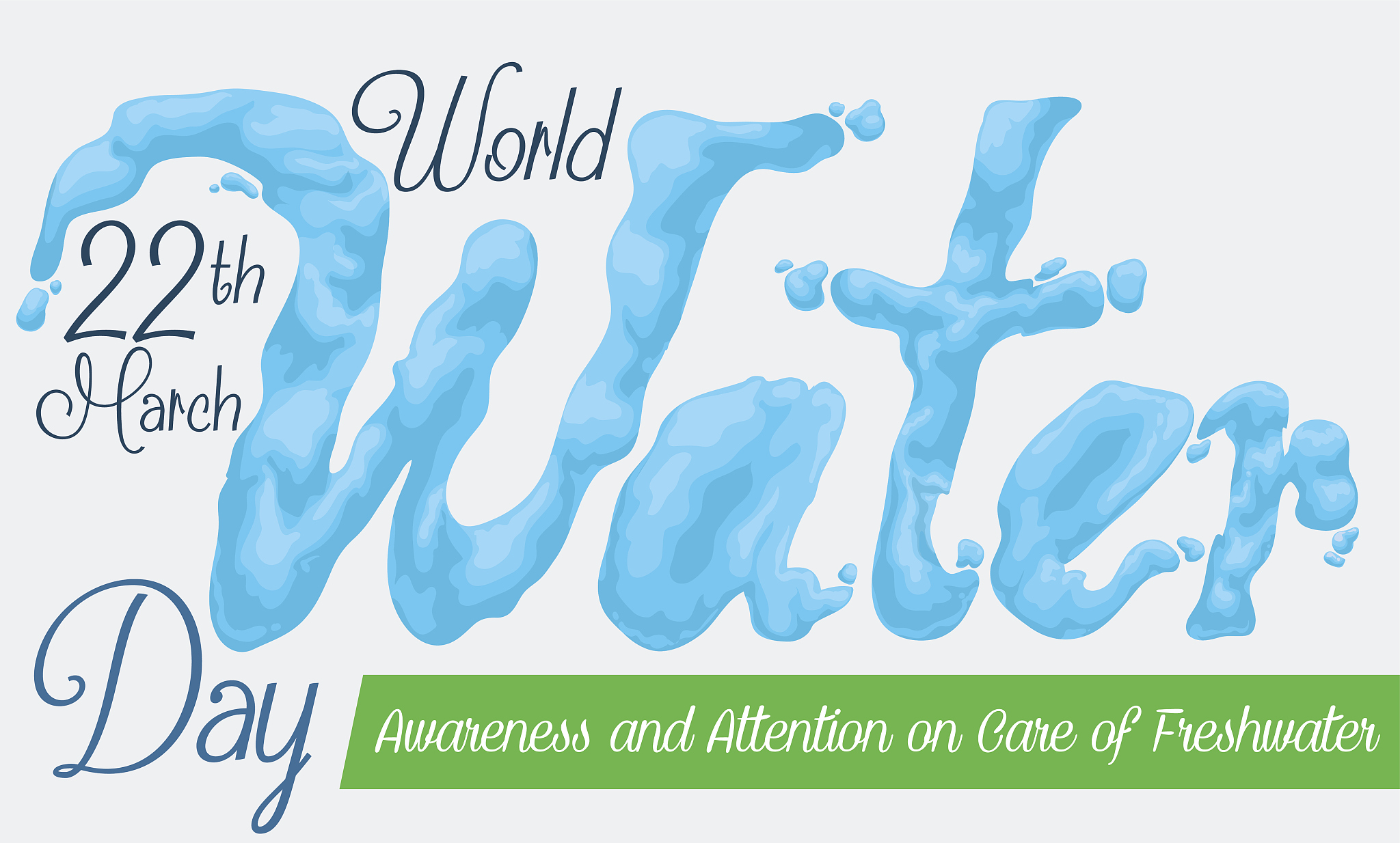 reminder date for with liquid text for world water day