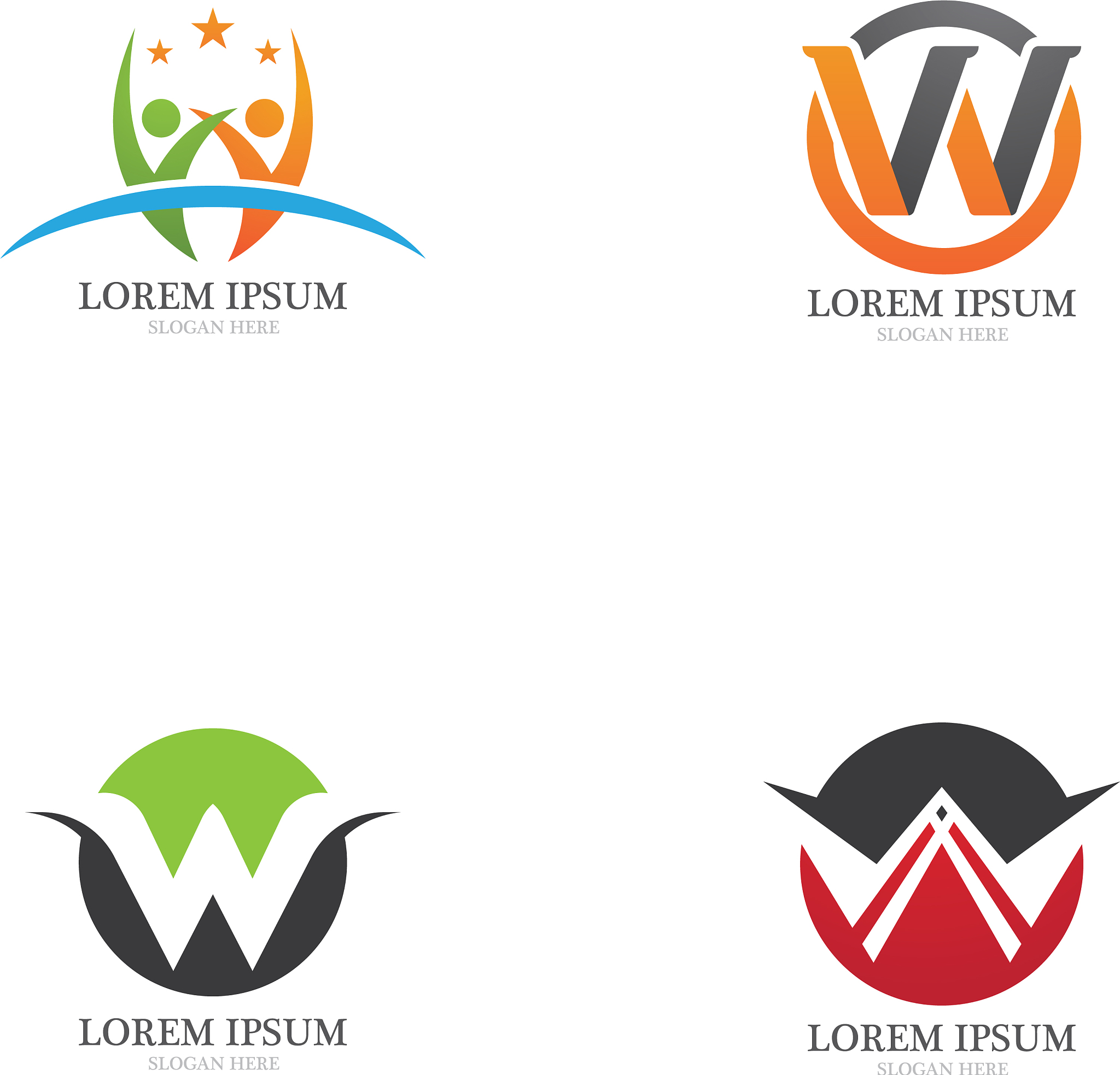 w letter logo template