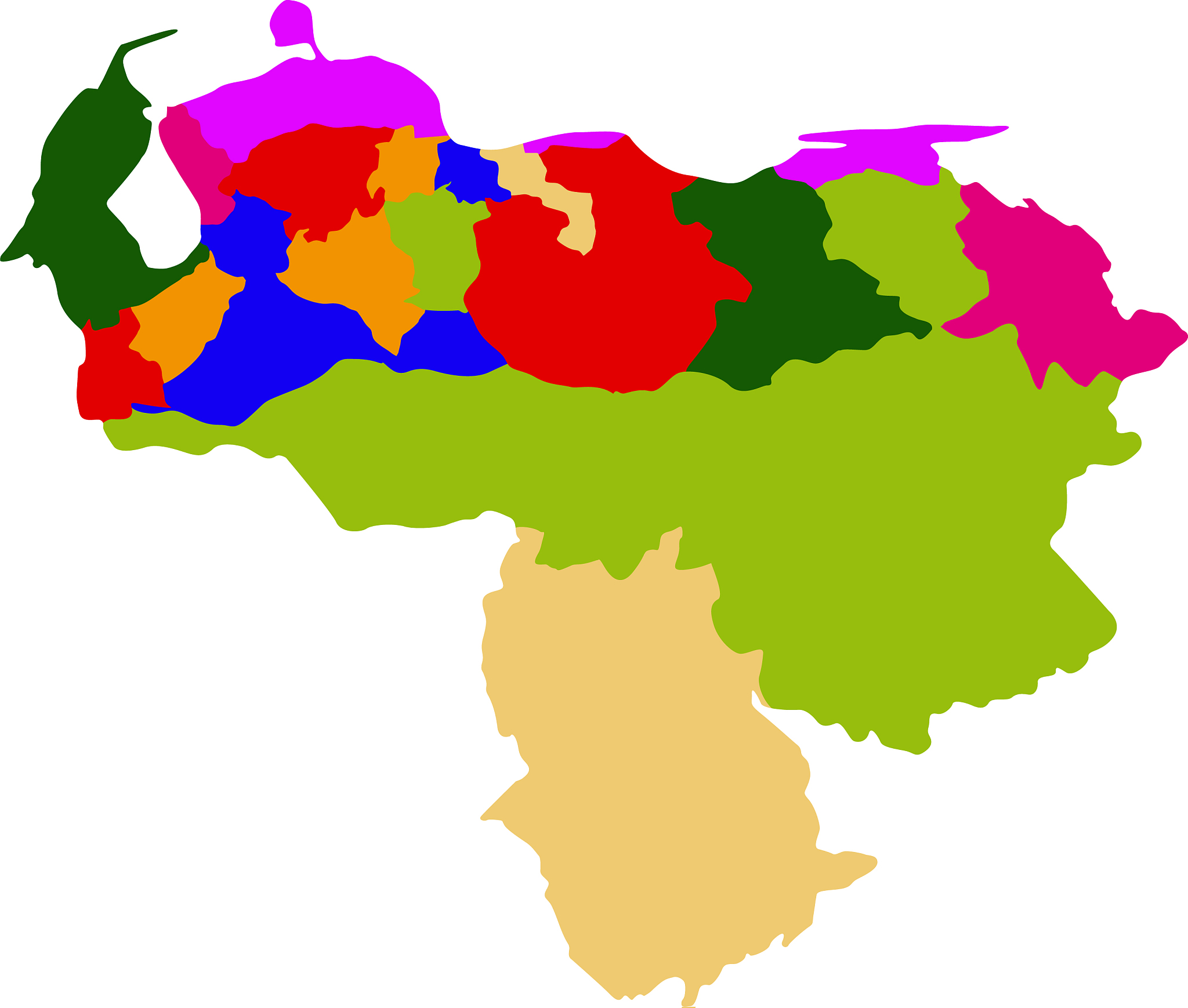 political map of venezuela