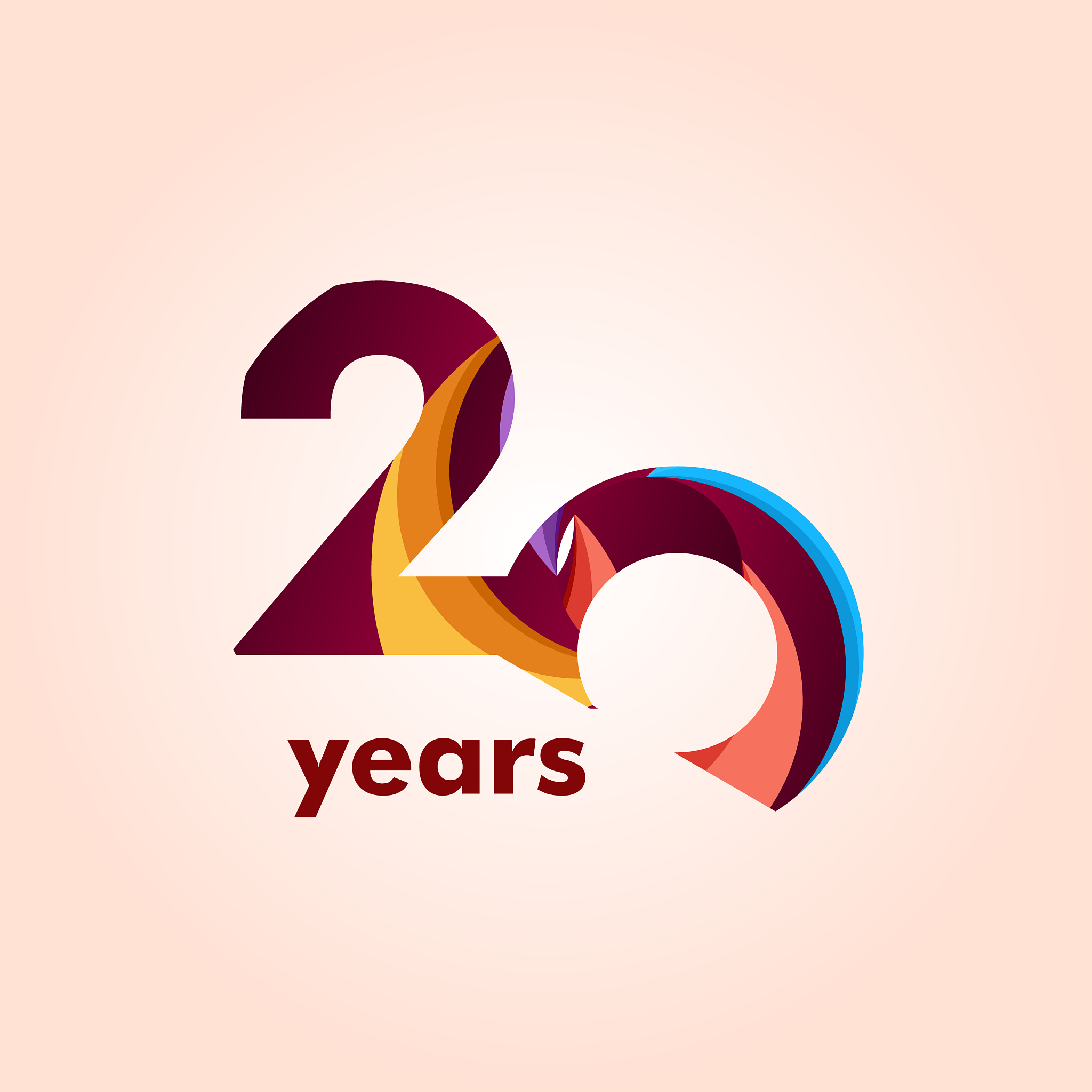 20 year anniversary elegant number template design