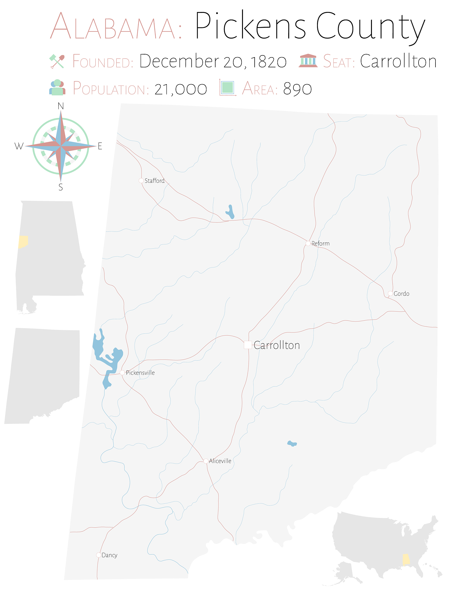 map pickens county in alabama