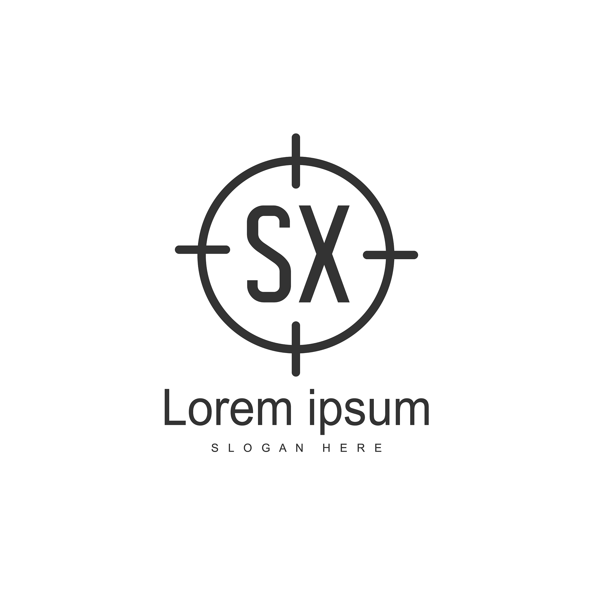 initial letter sx logo template minimalist letter