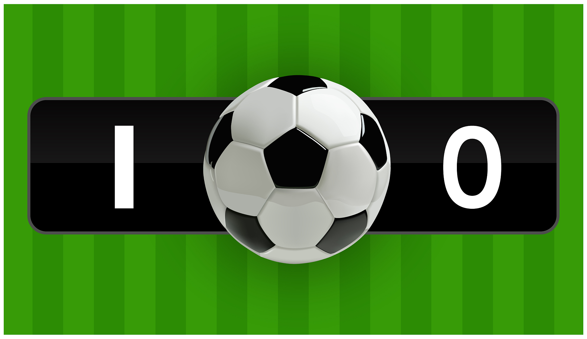 soccer or football 3d ball on green field with