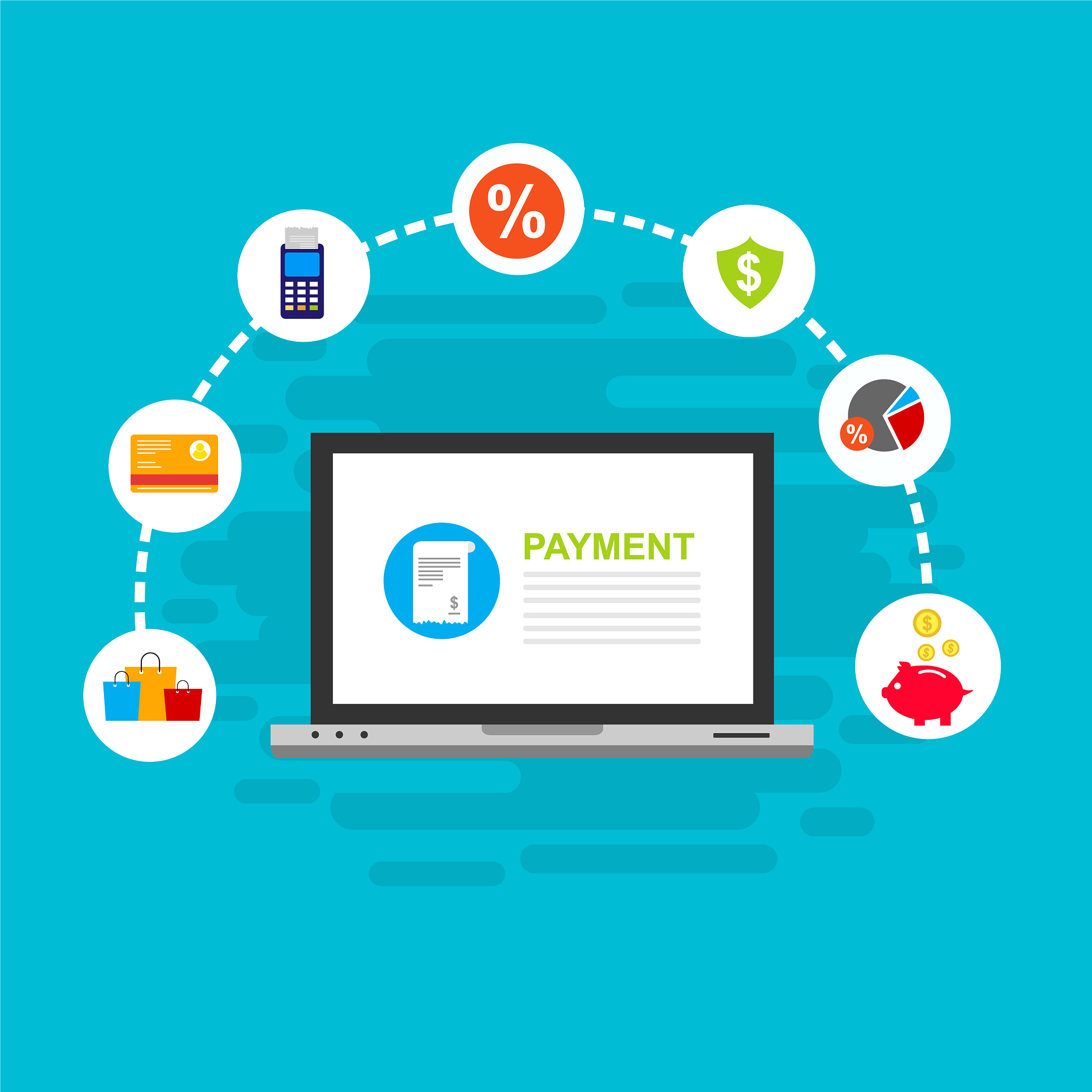 concept online and mobile payments for web page