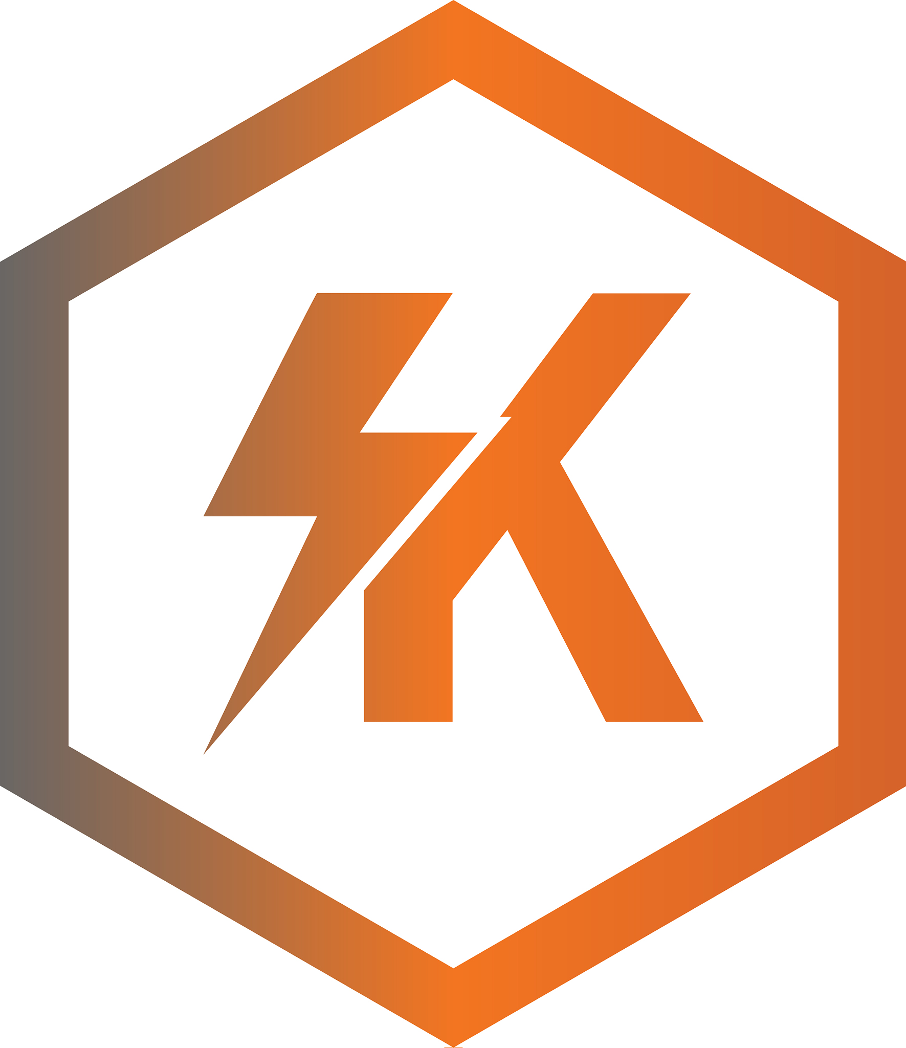 lightning letter k logotype gradient color