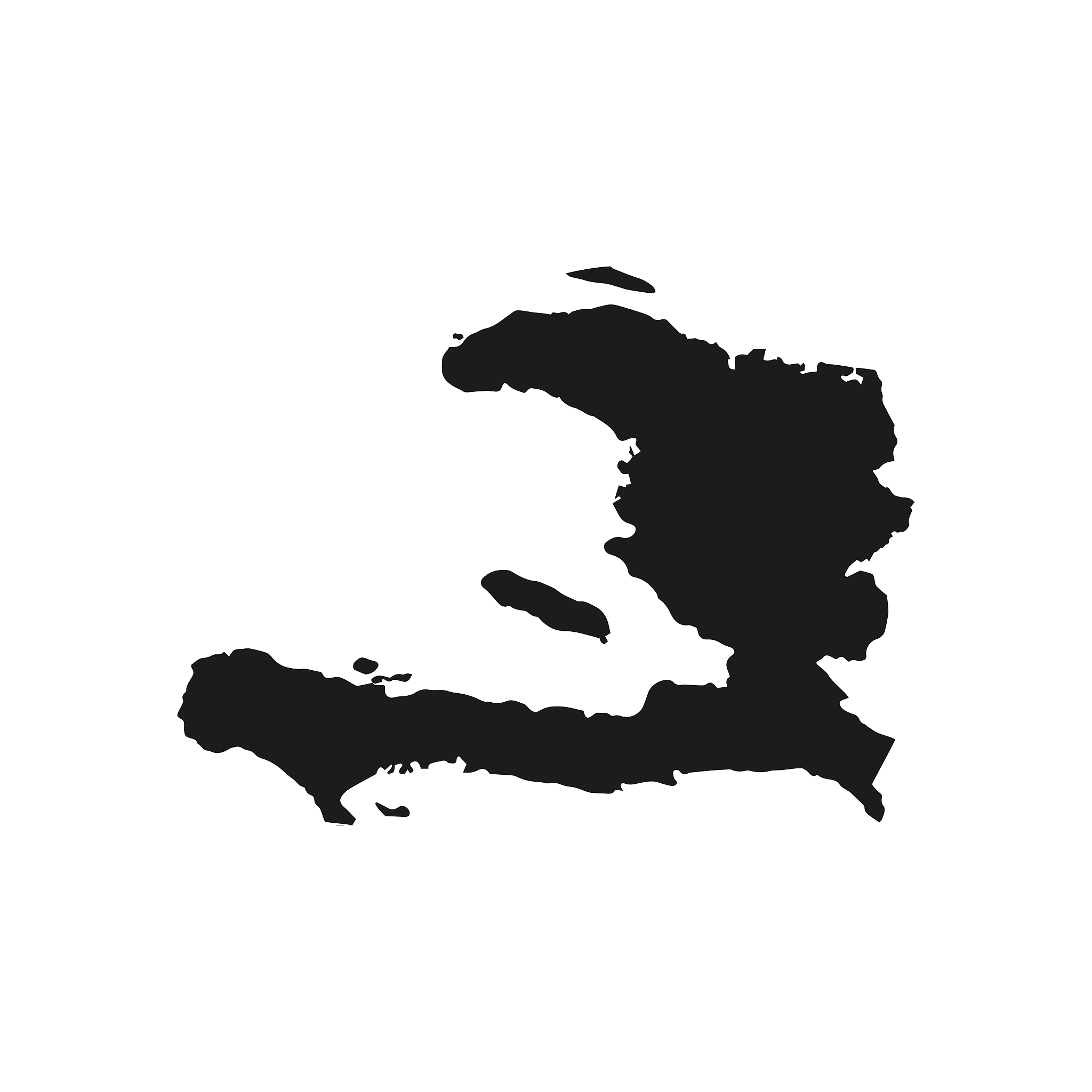 haiti map silhouette glyph country american map illustration vec