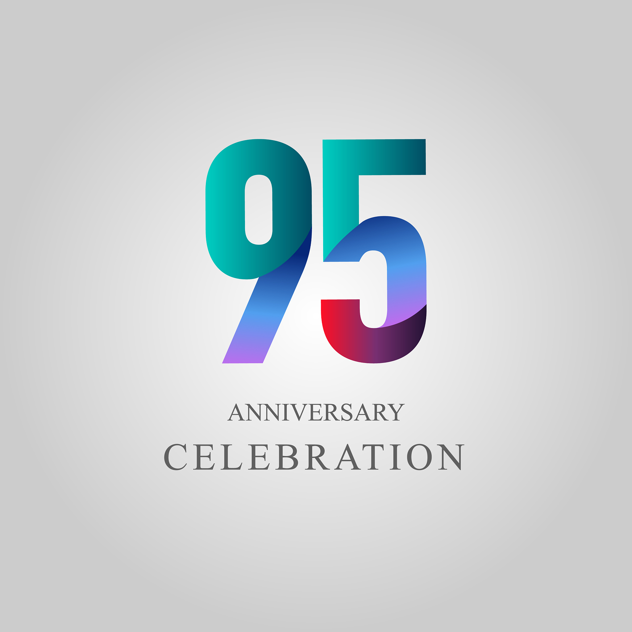 95 year anniversary celebration template design