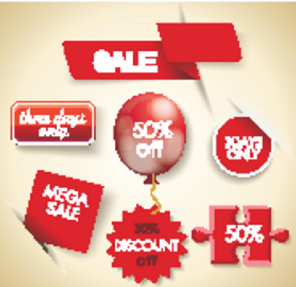 mega sale. set of sale design elements, vector.