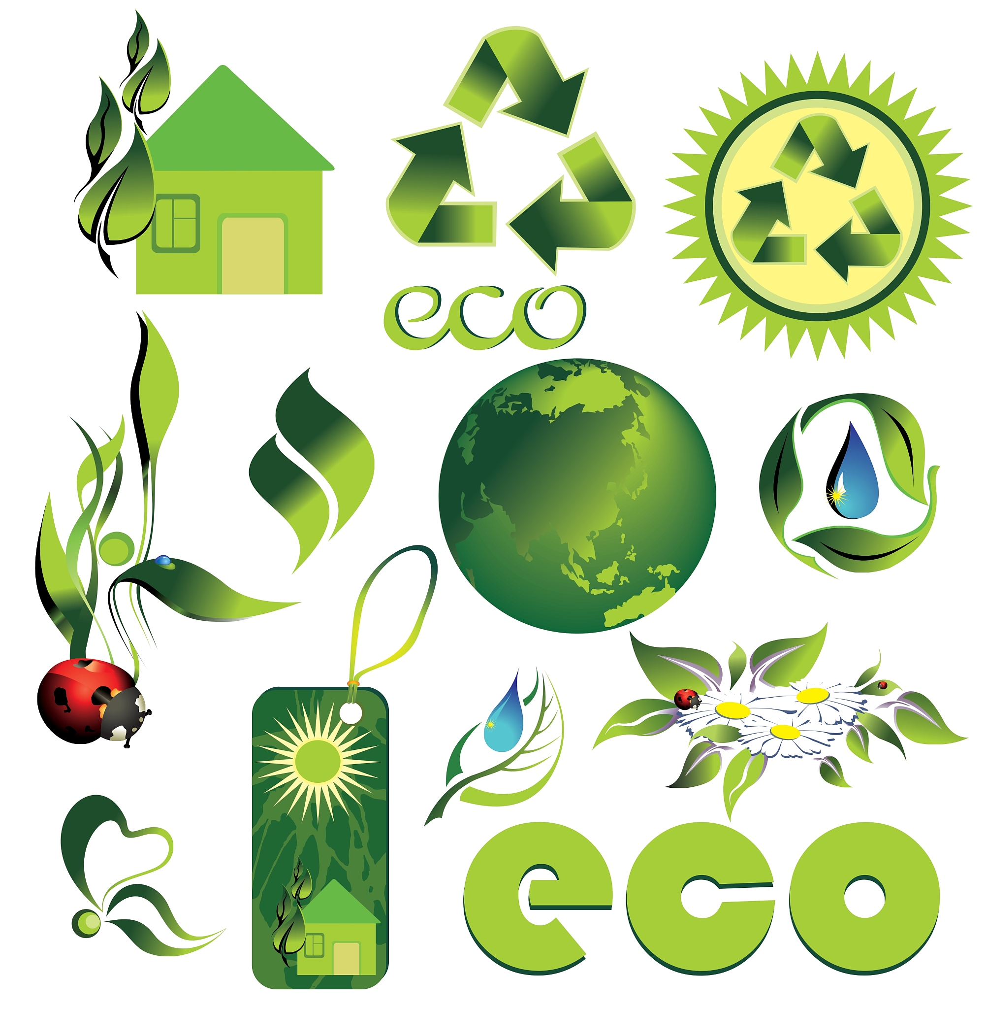 icon set eco bio