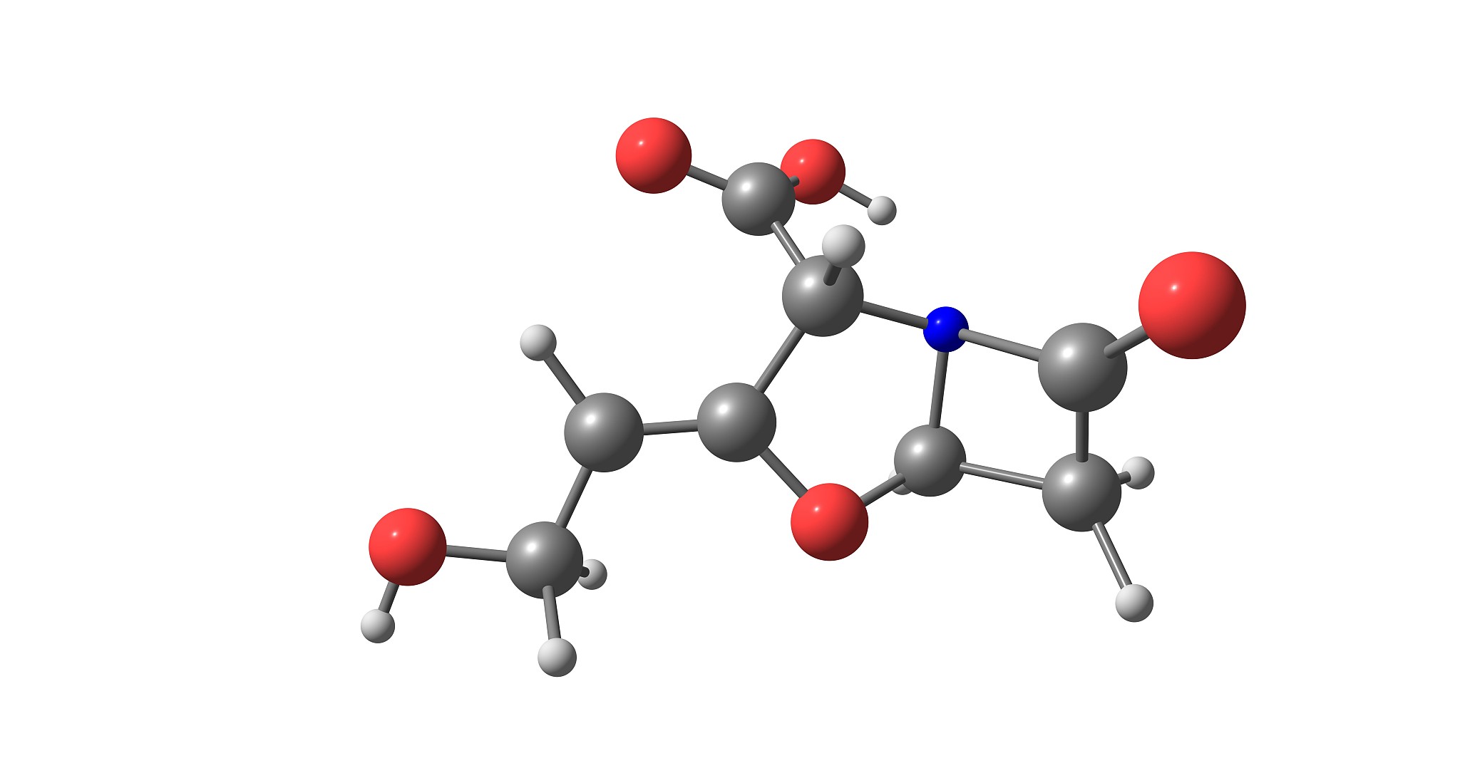 clavulanic acid molecular structure isolated on white