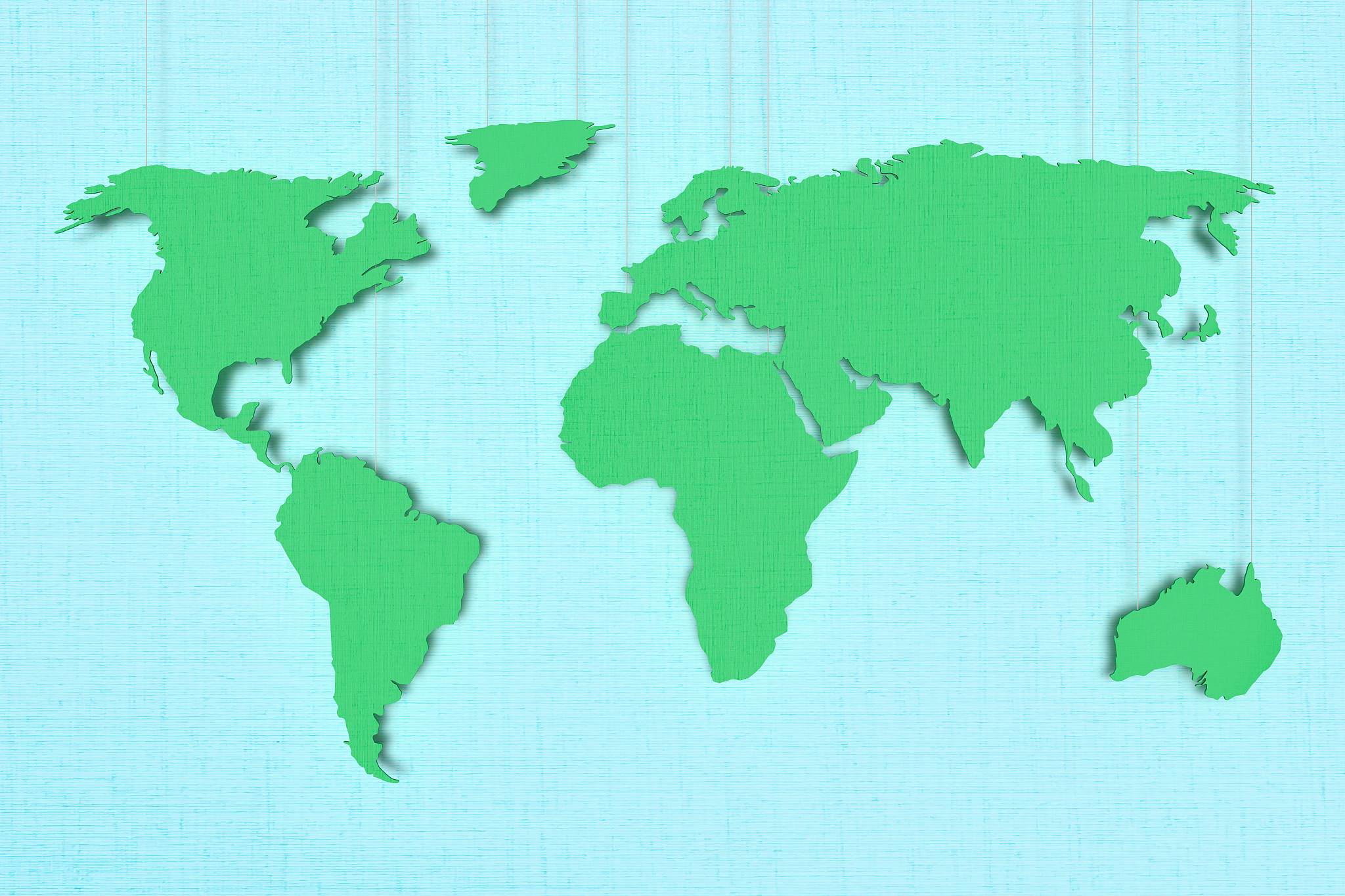 paper craft world map made of paper