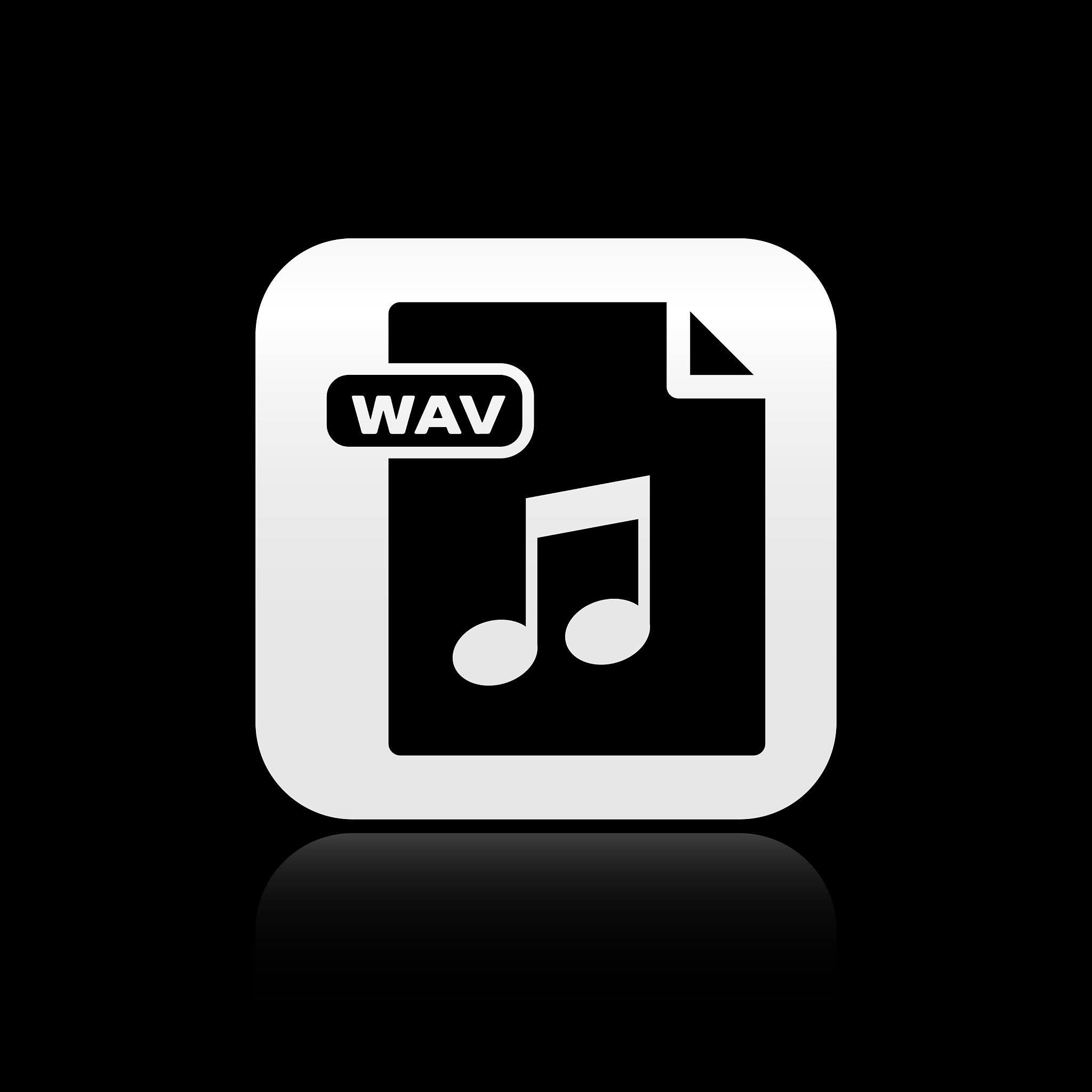black wav file document download wav button icon