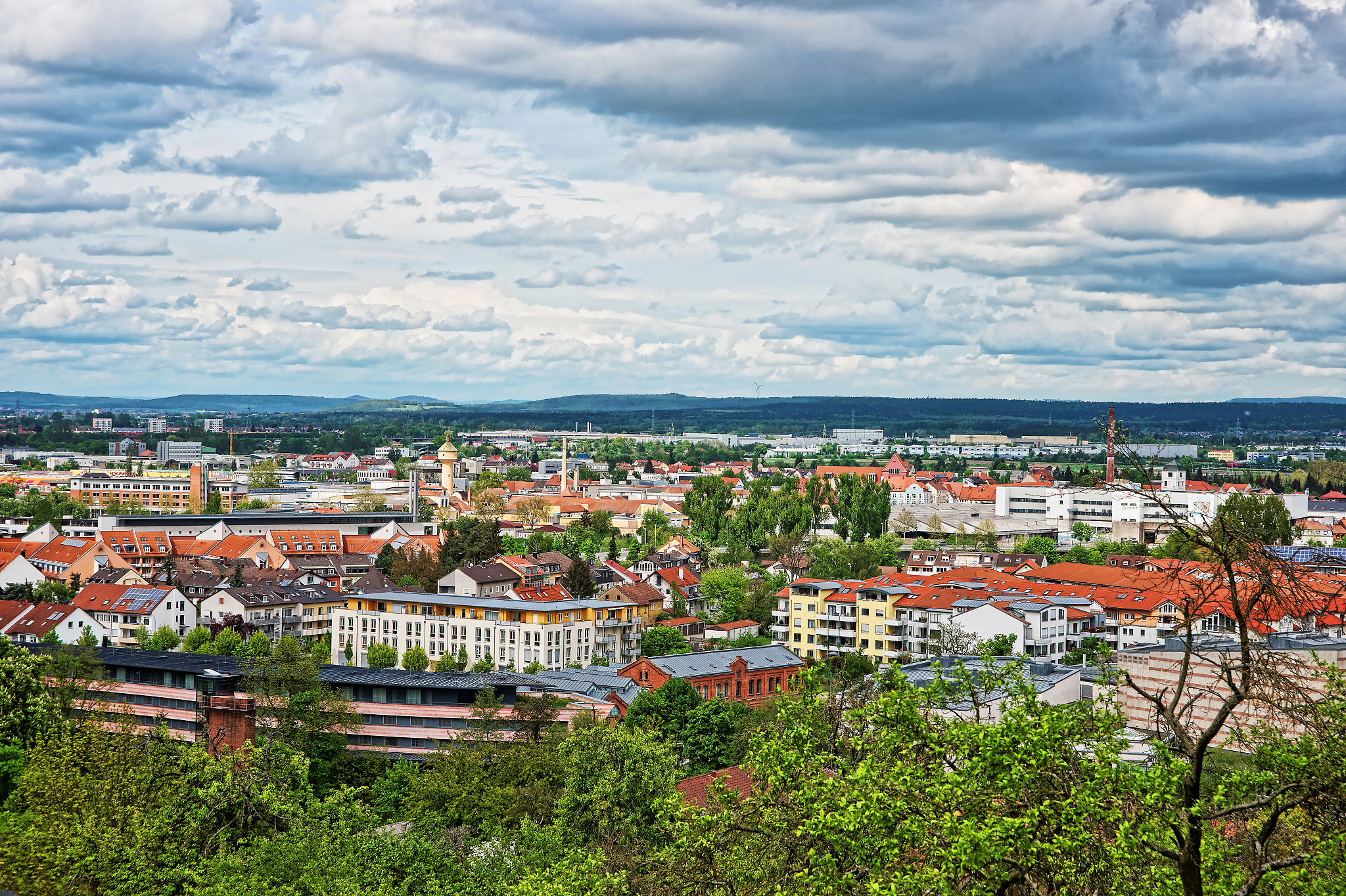 panoramic view on bamberg city center in upper franconia germany