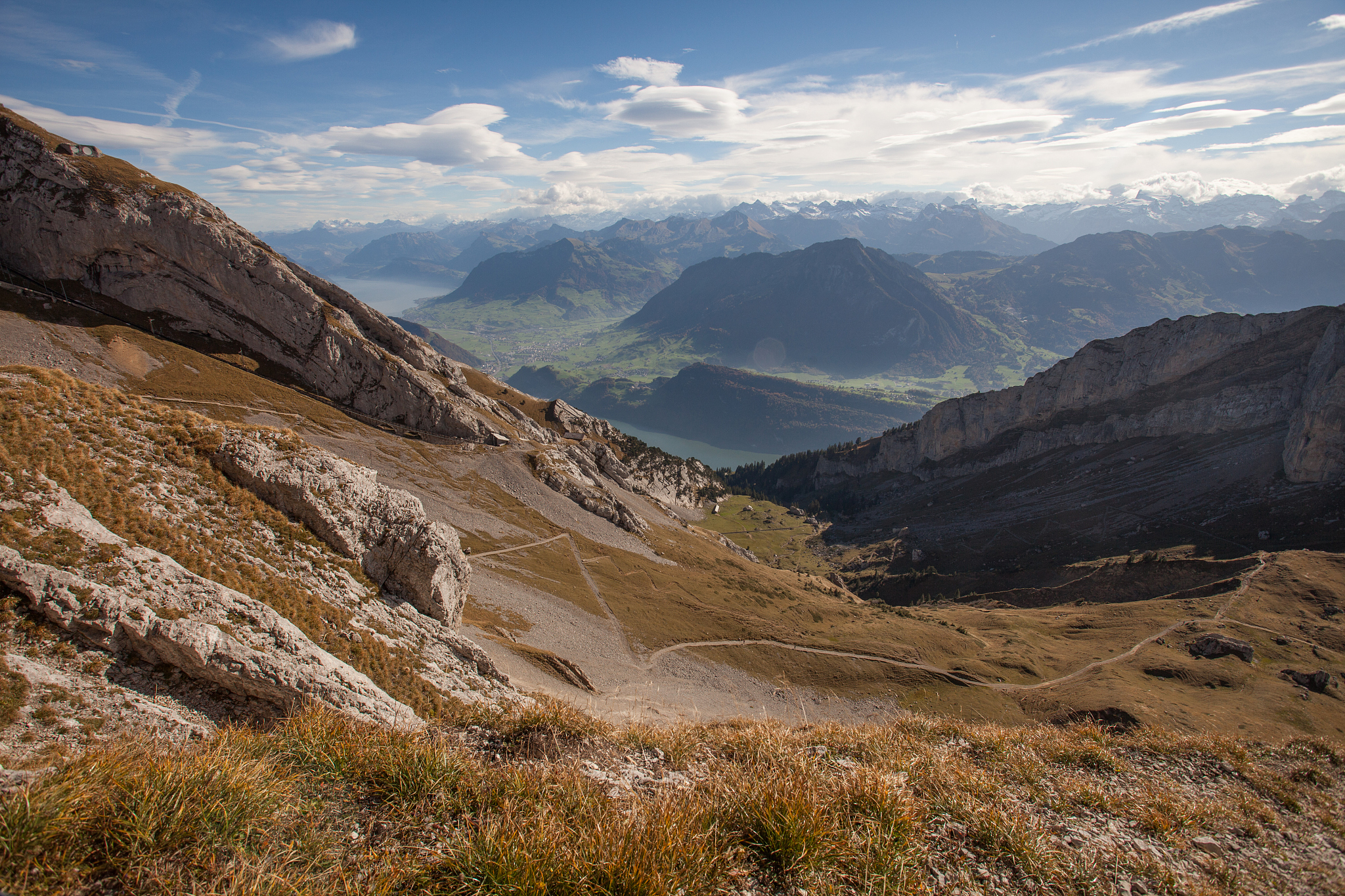 view from mount pilatus in switzerland