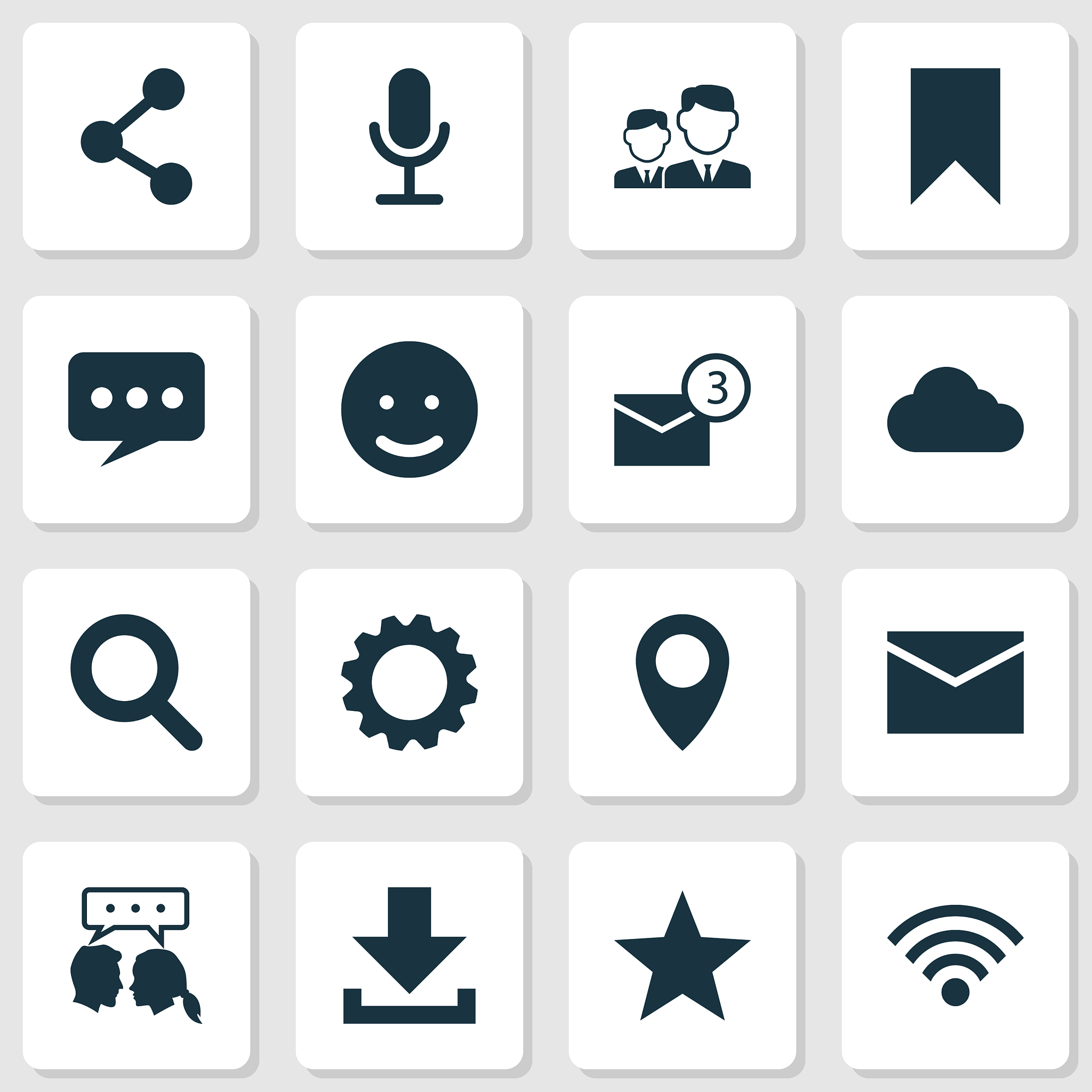 social icons set collection of pin conversation