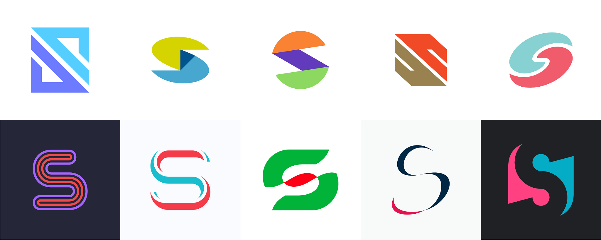 set of letter s logo