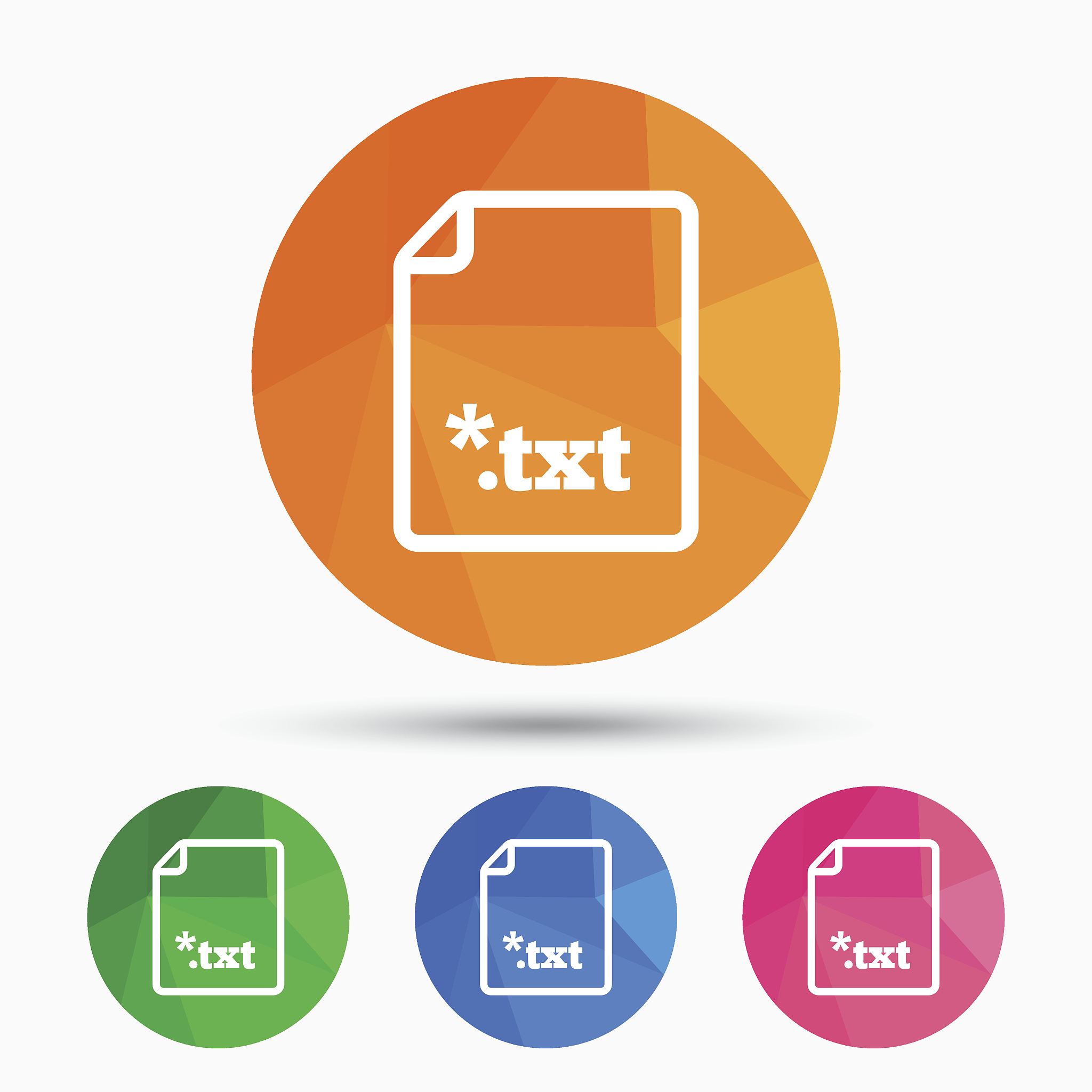text file icon. download txt doc button.