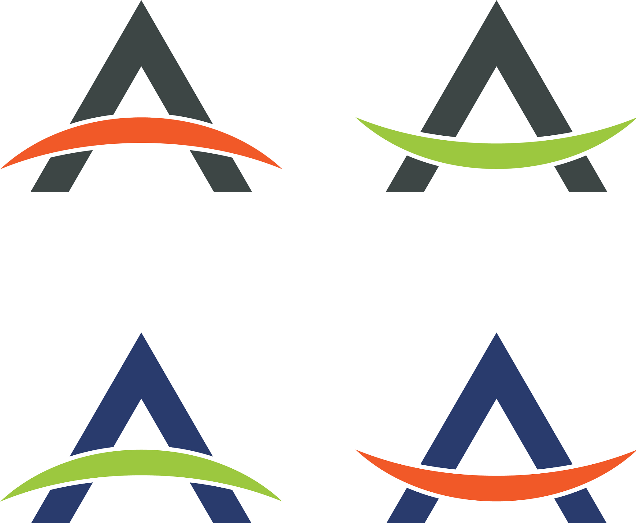 smile a letter logo template design