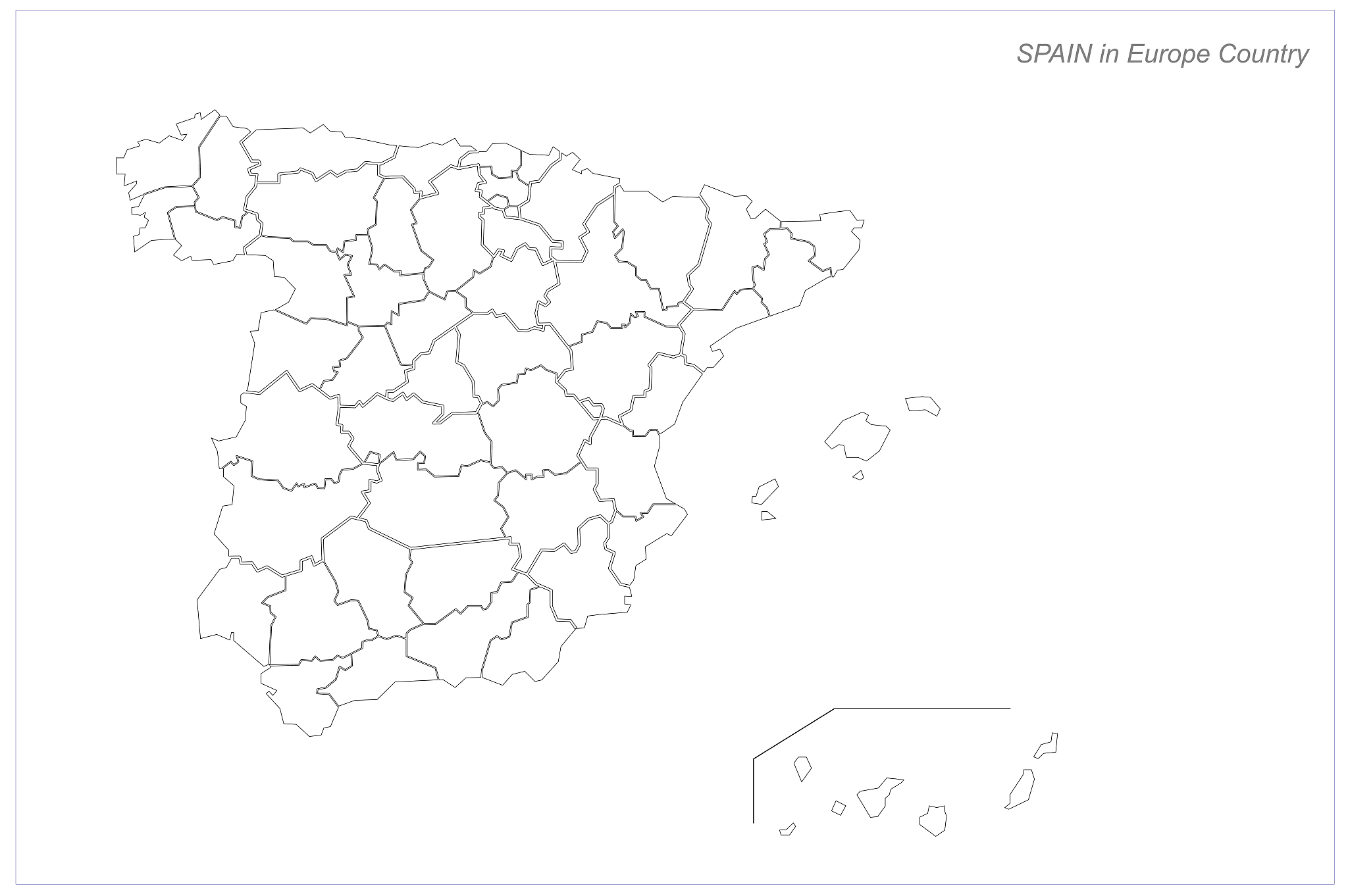 spain map. spain vector of european countries.