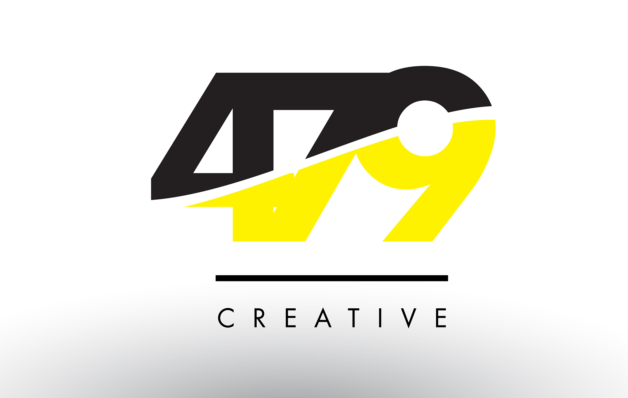 479 black and yellow number logo design