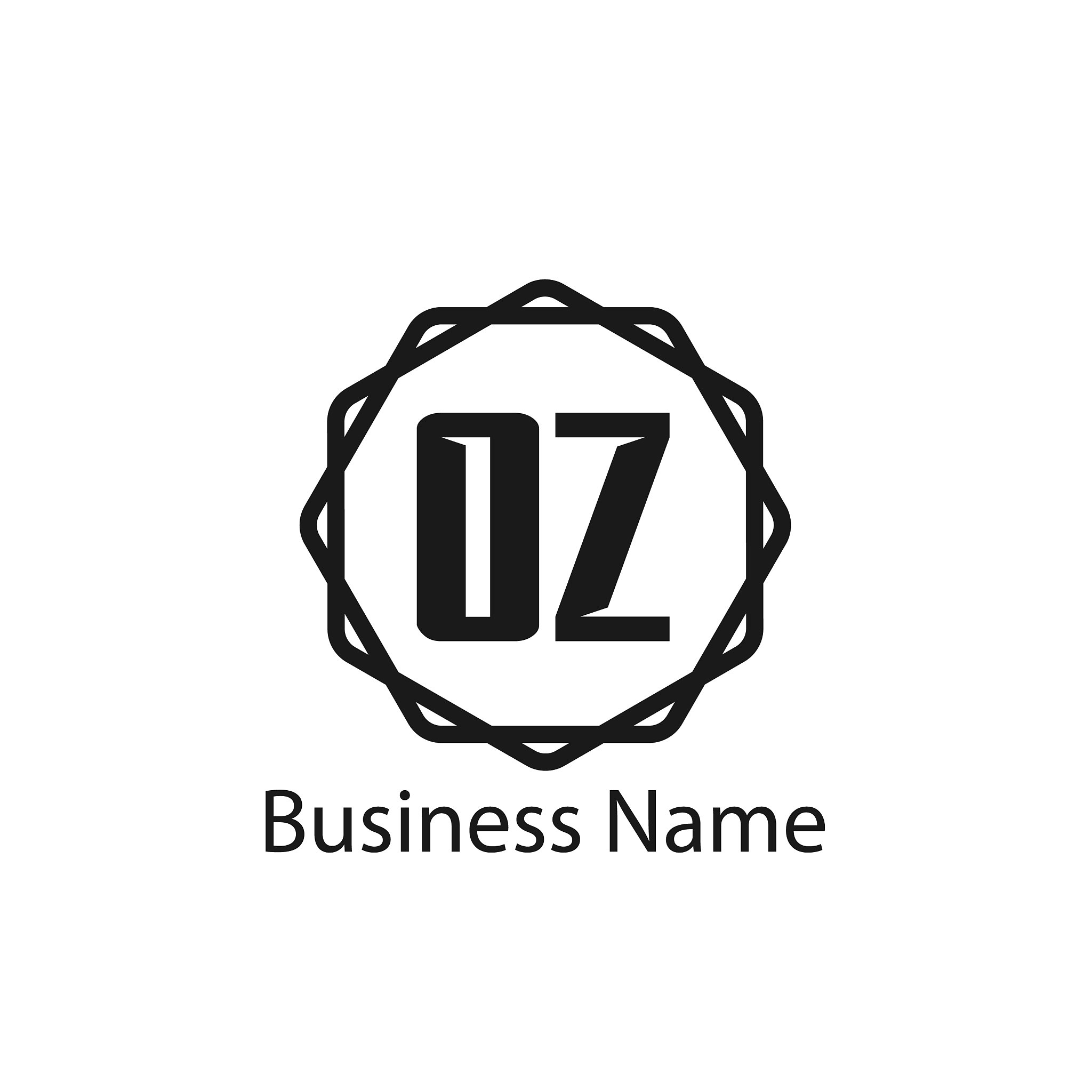 initial letter oz logo template design
