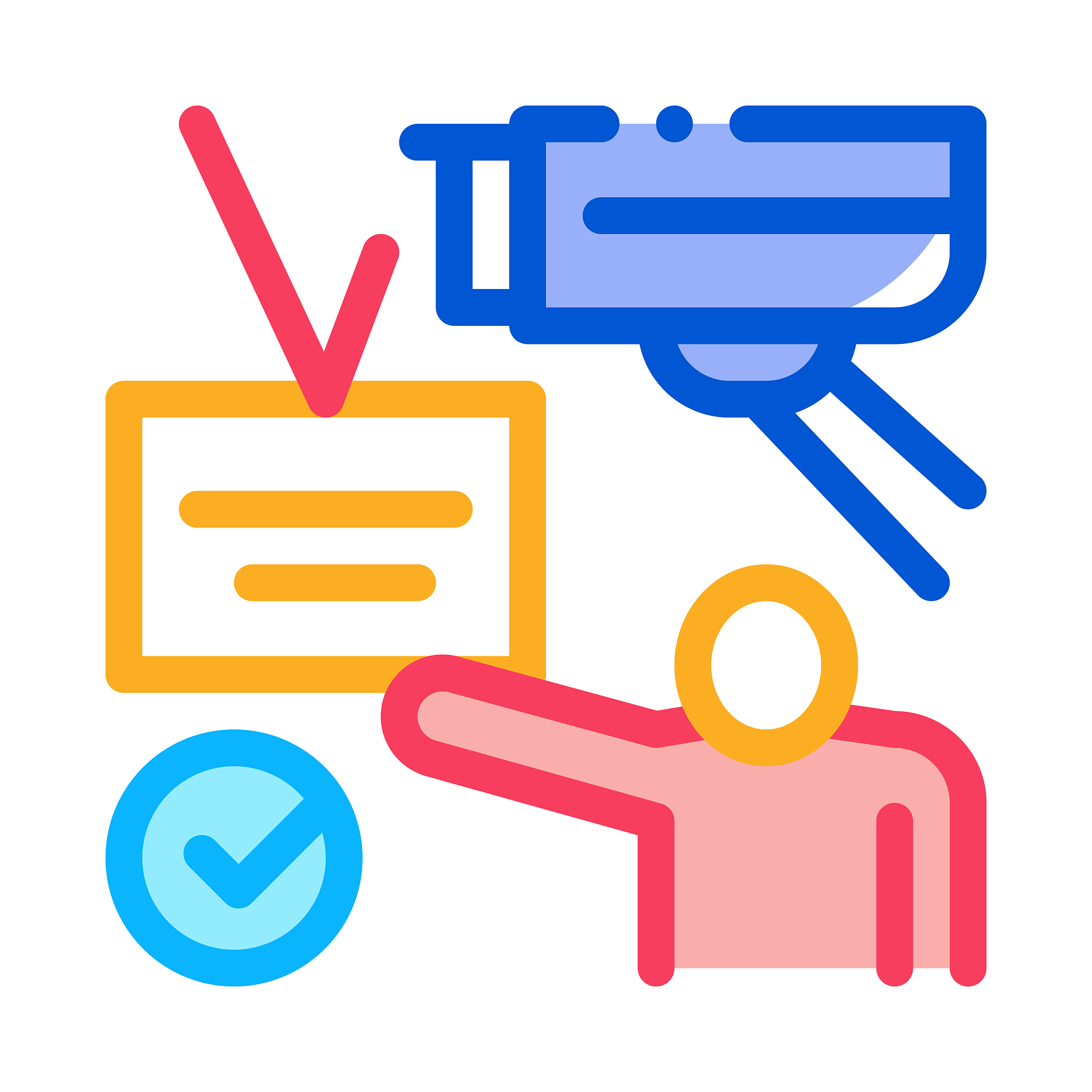approval of film icon vector outline illustration