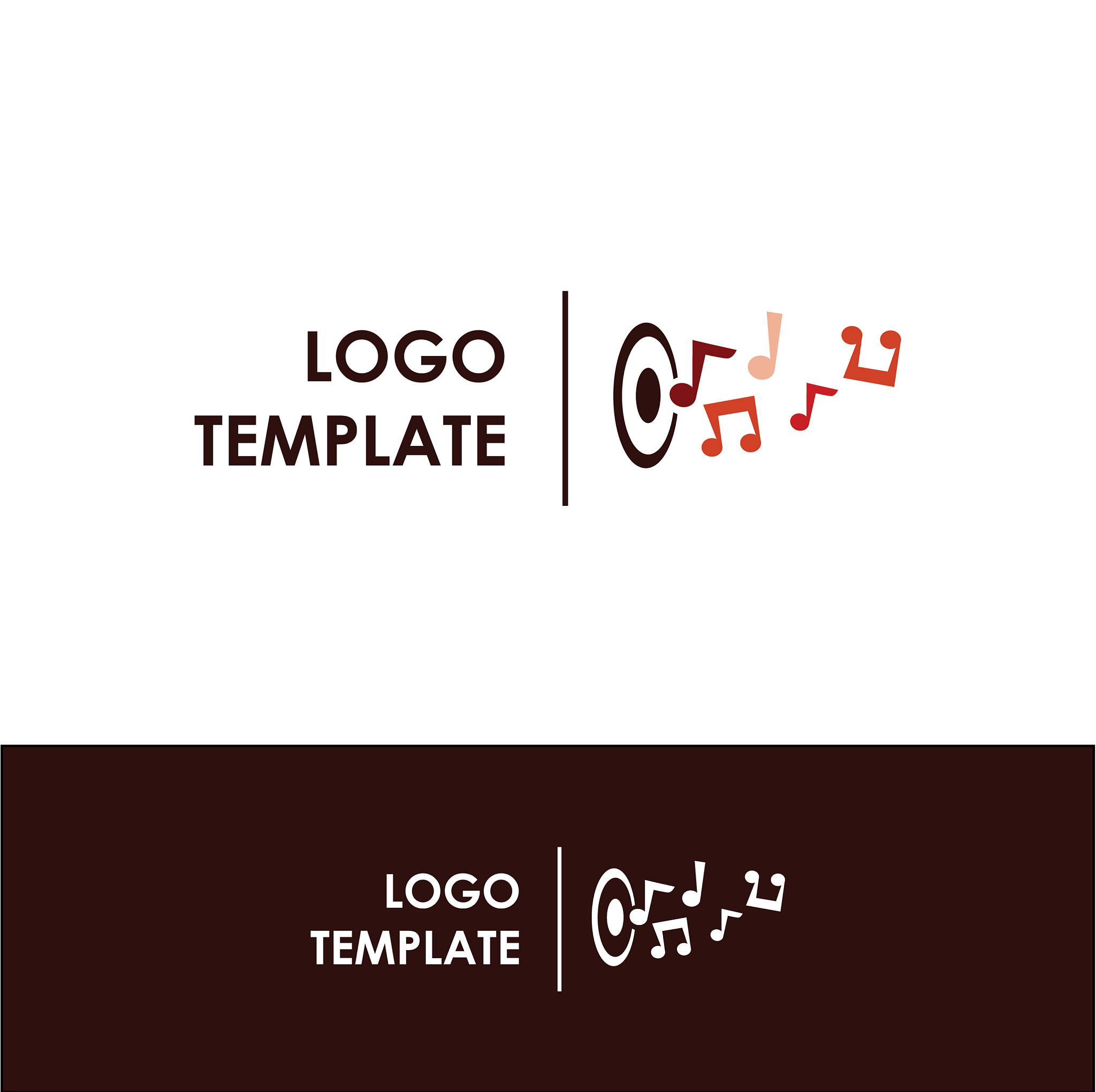 template music logo simple flat style universal