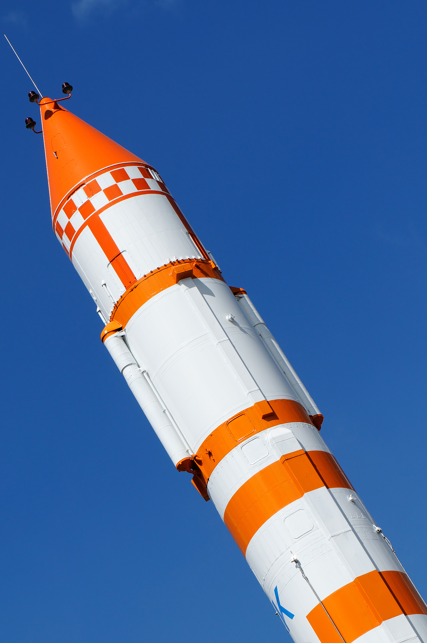 space rocket over blue