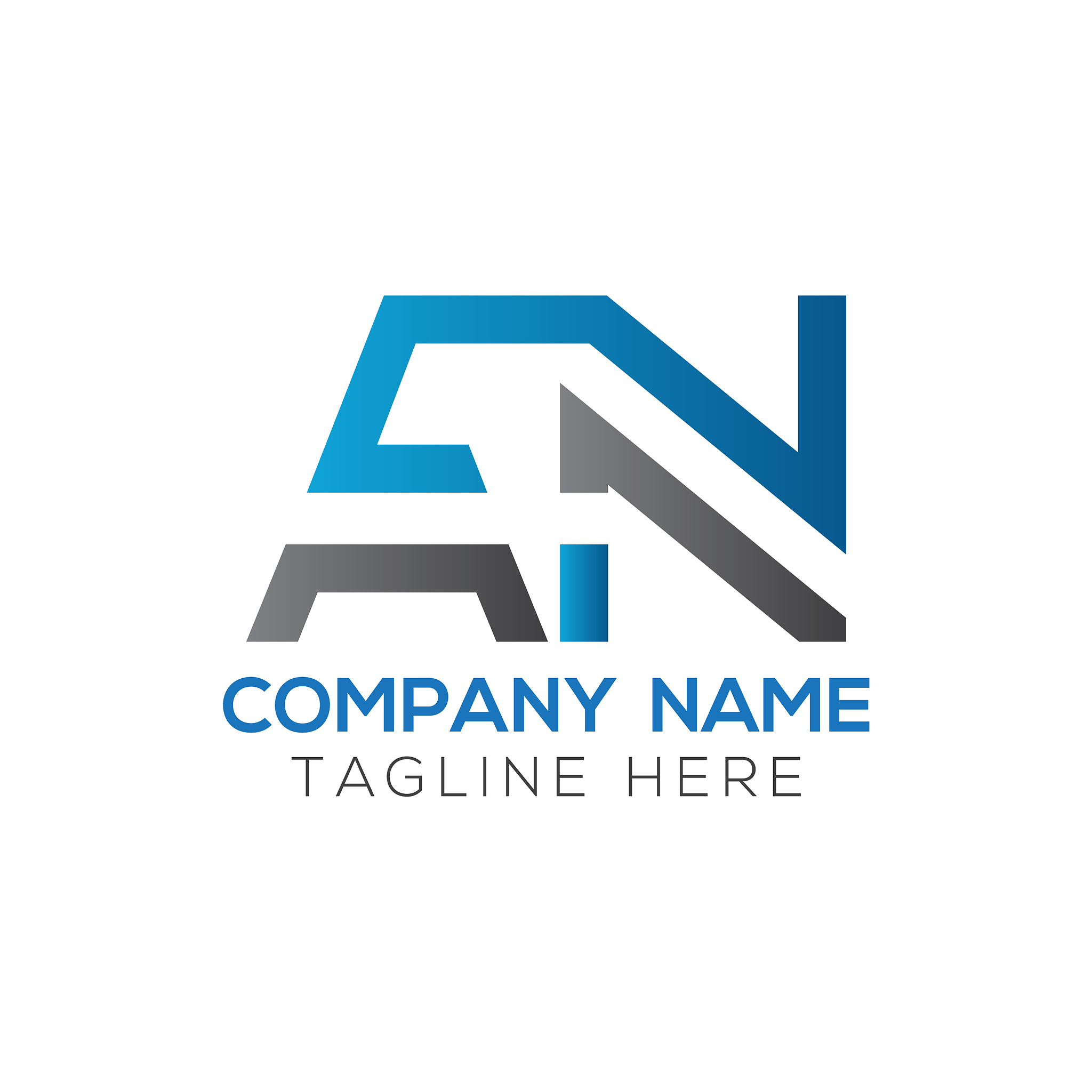 initial an letter logo design modern business