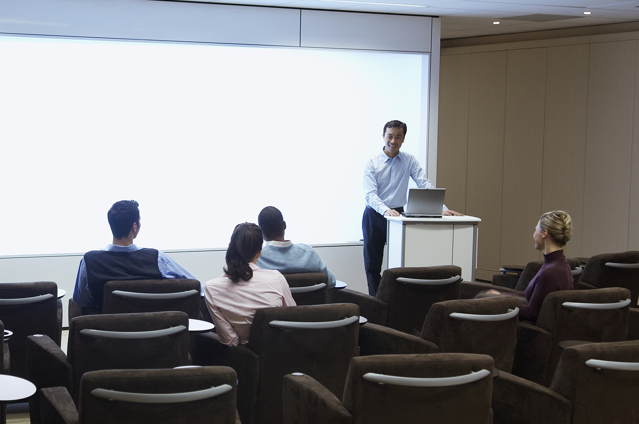 businessman giving presentation